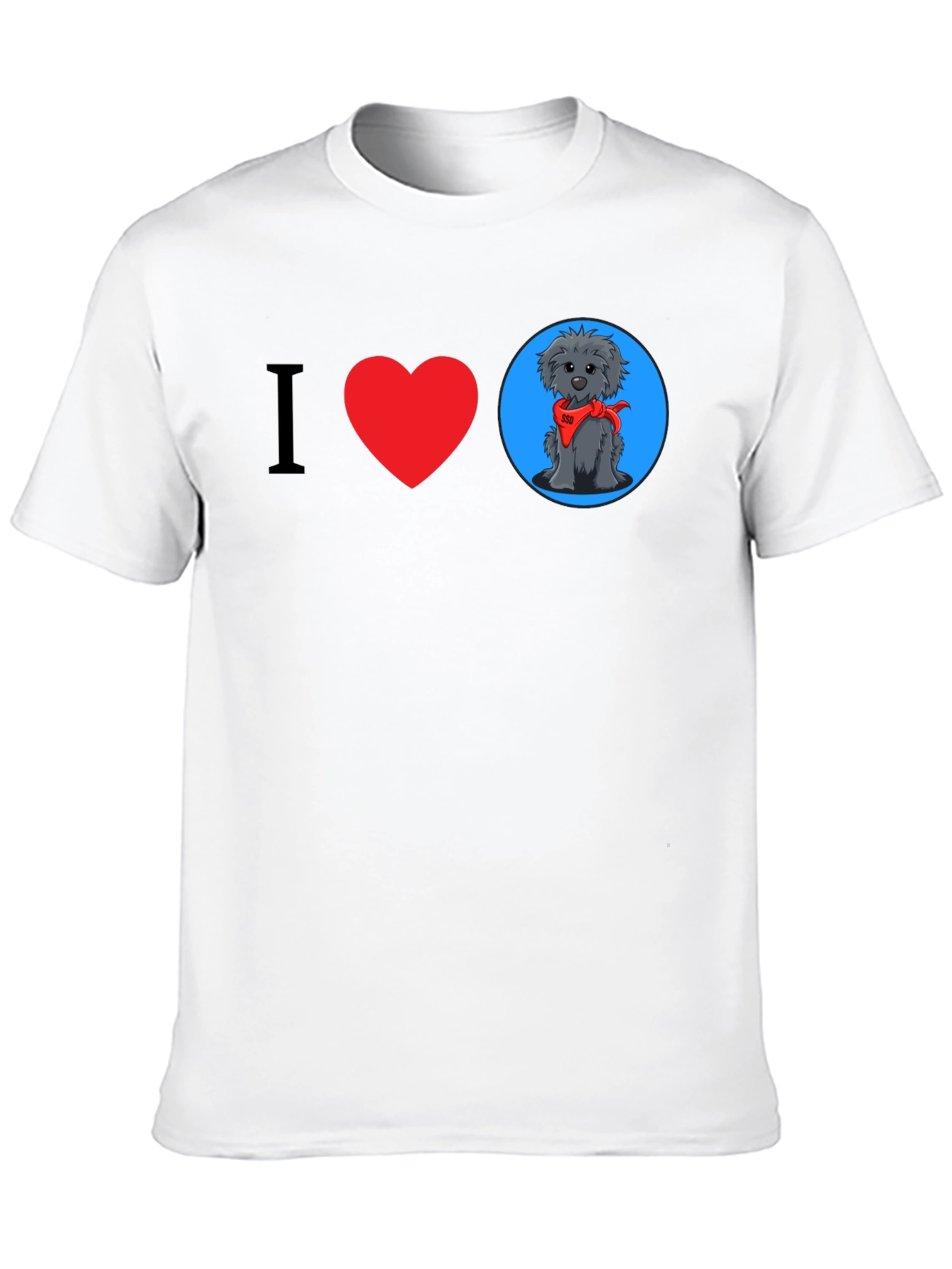 I Heart Dogs Graphic Tee - Black Cotton T-Shirt