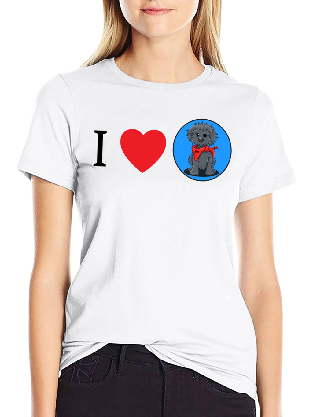 I Heart Dogs Graphic Tee - Black Cotton T-Shirt