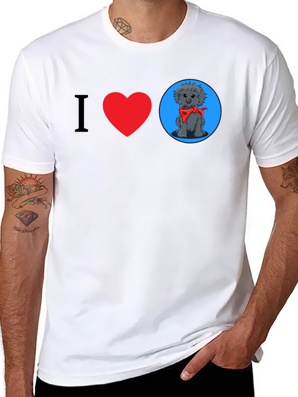 I Heart Dogs Graphic Tee - Black Cotton T-Shirt