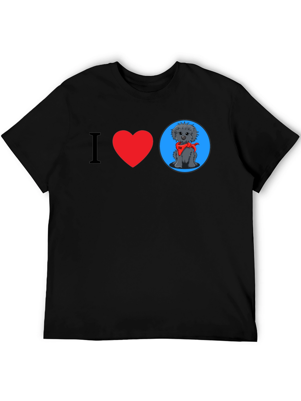 I Heart Dogs Graphic Tee - Black Cotton T-Shirt