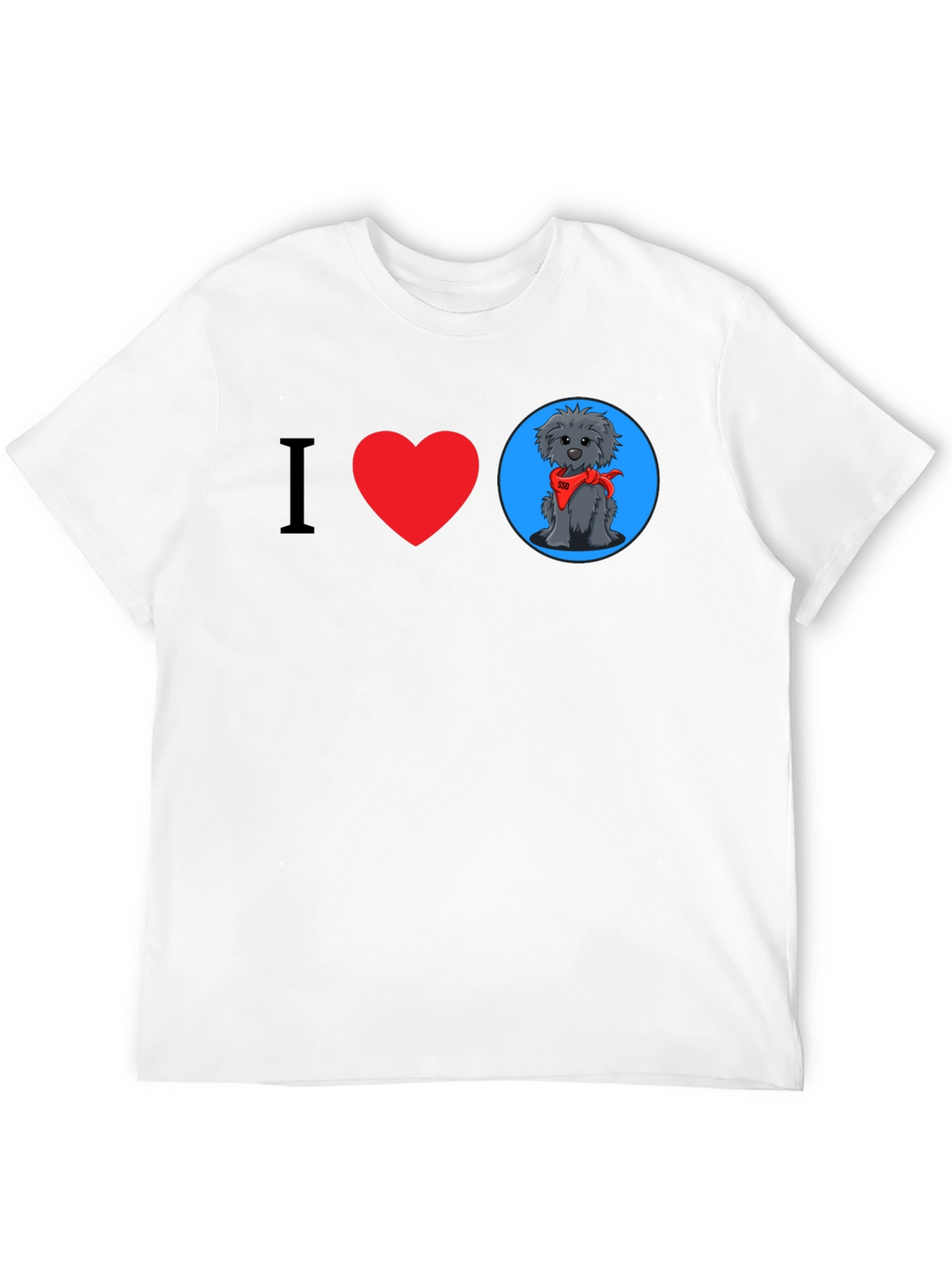 I Heart Dogs Graphic Tee - Black Cotton T-Shirt