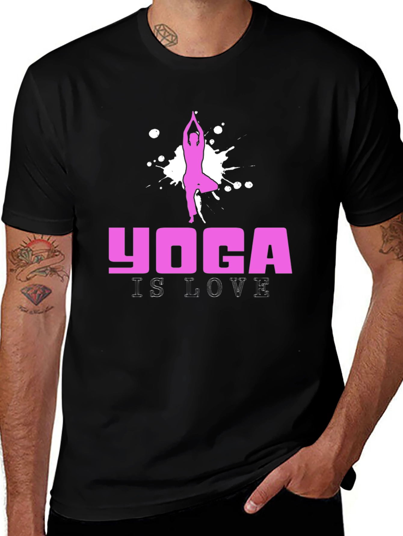 Yoga Is Love Graphic Tee - Black