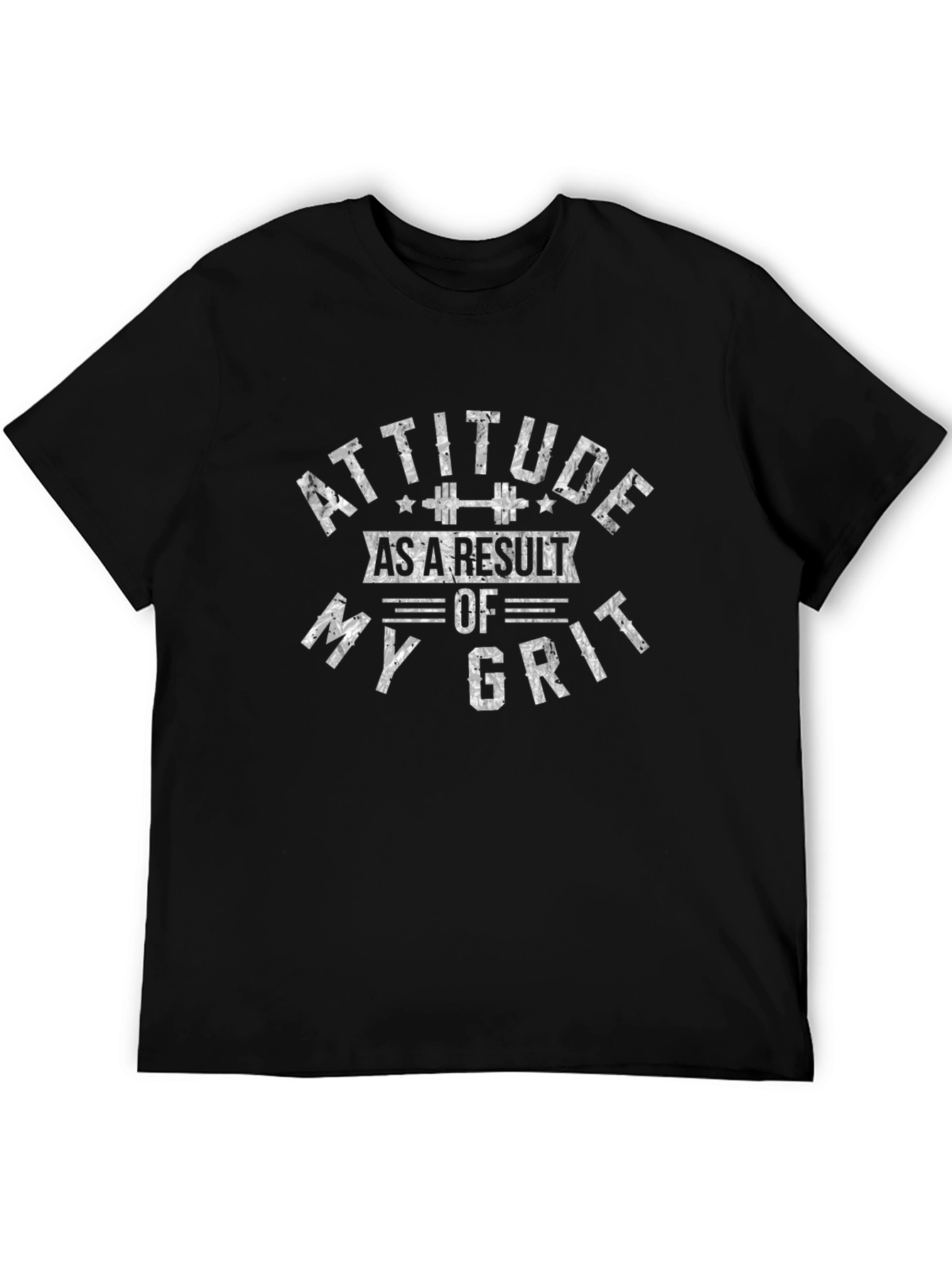 Attitude Grit Black Graphic T-Shirt