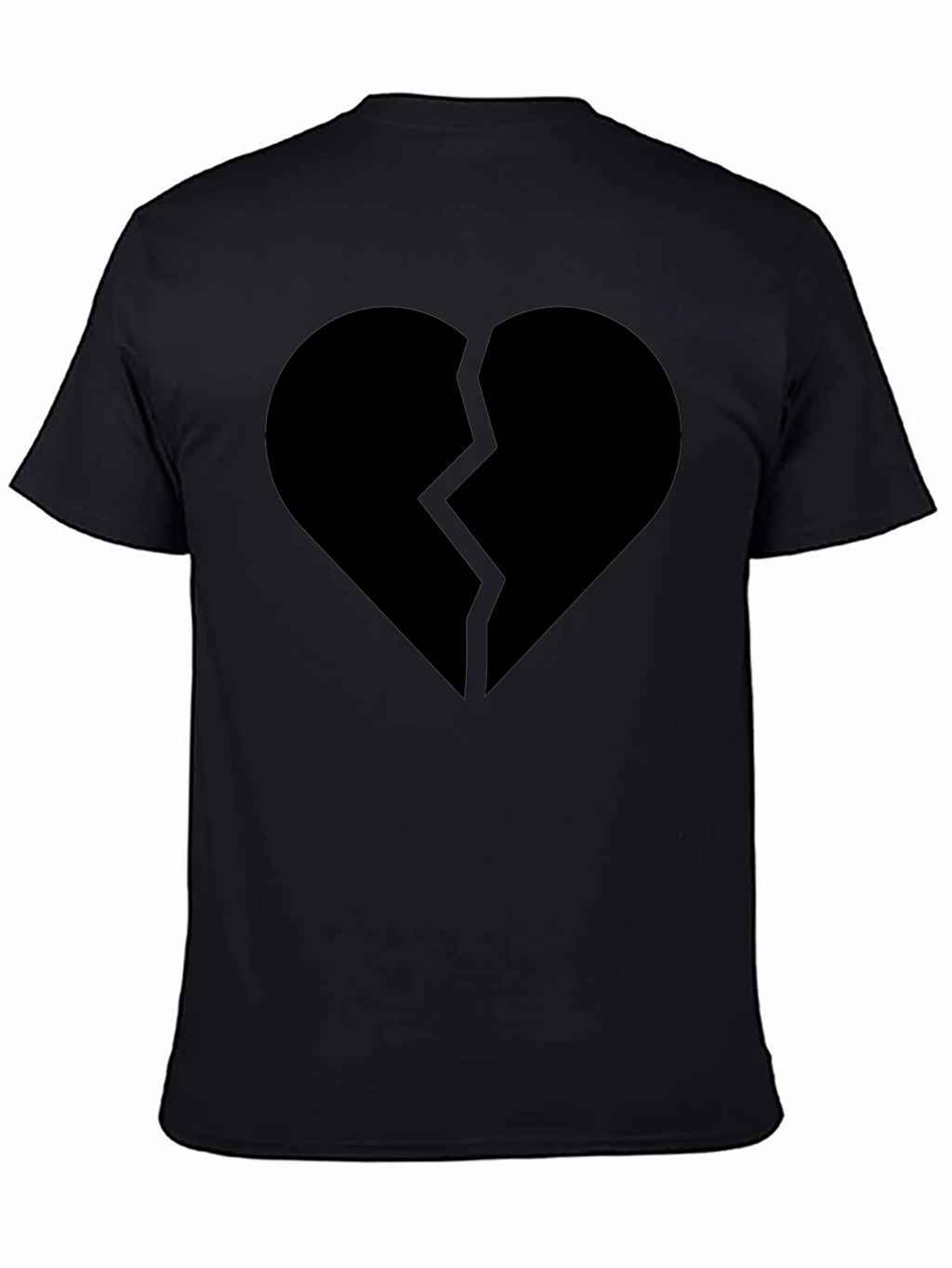 Broken Heart Graphic Black T-Shirt - Mens Casual Tee