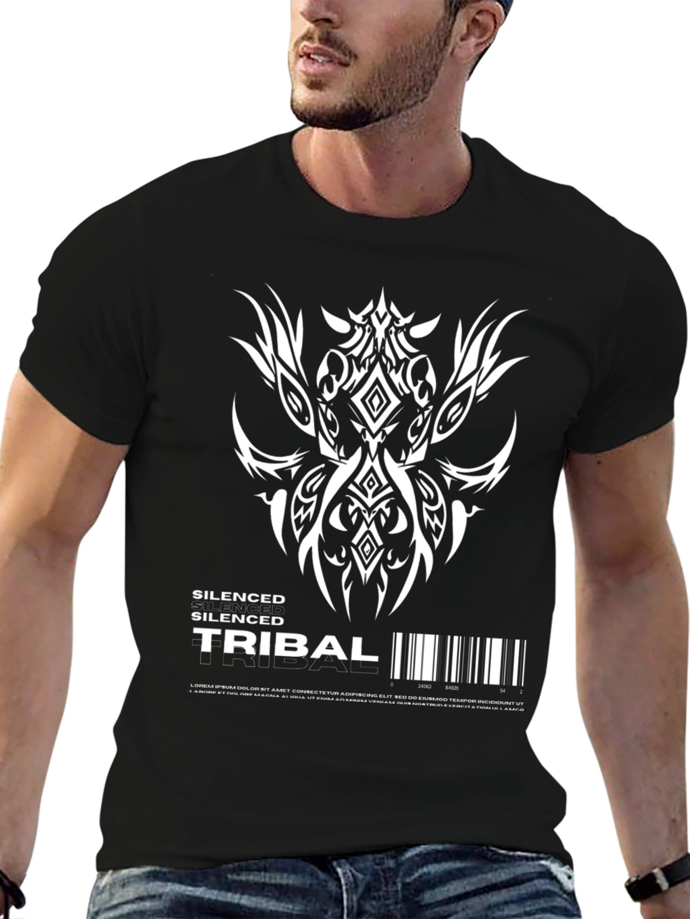 Silenced Tribal Graphic Tee - Black