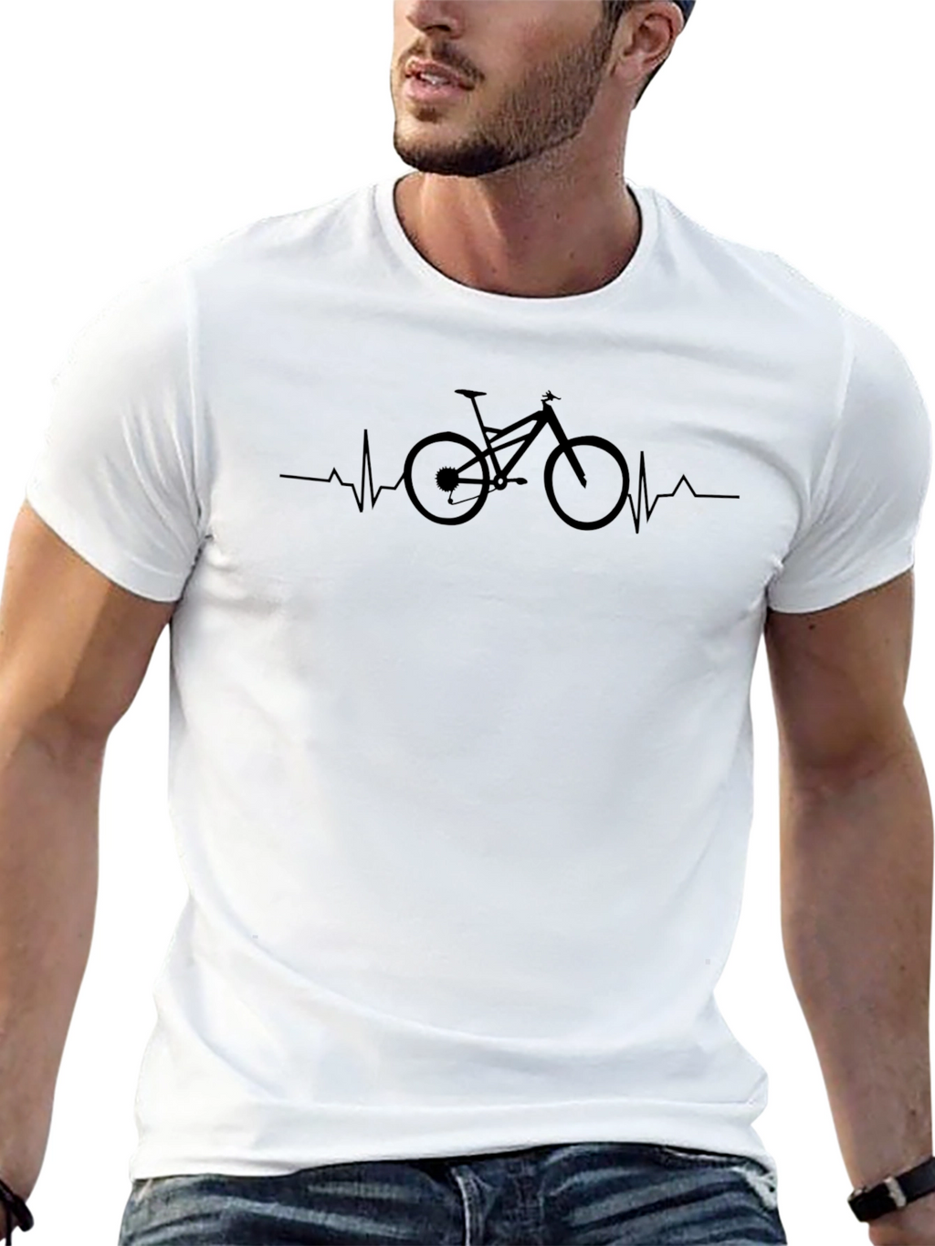 Bike Heartbeat Graphic Tee - Black