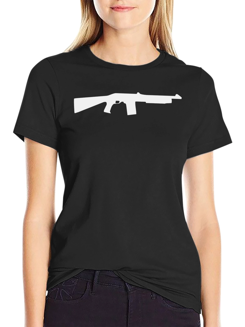 Gun Silhouette Graphic Tee - Bold Design Classic Fit