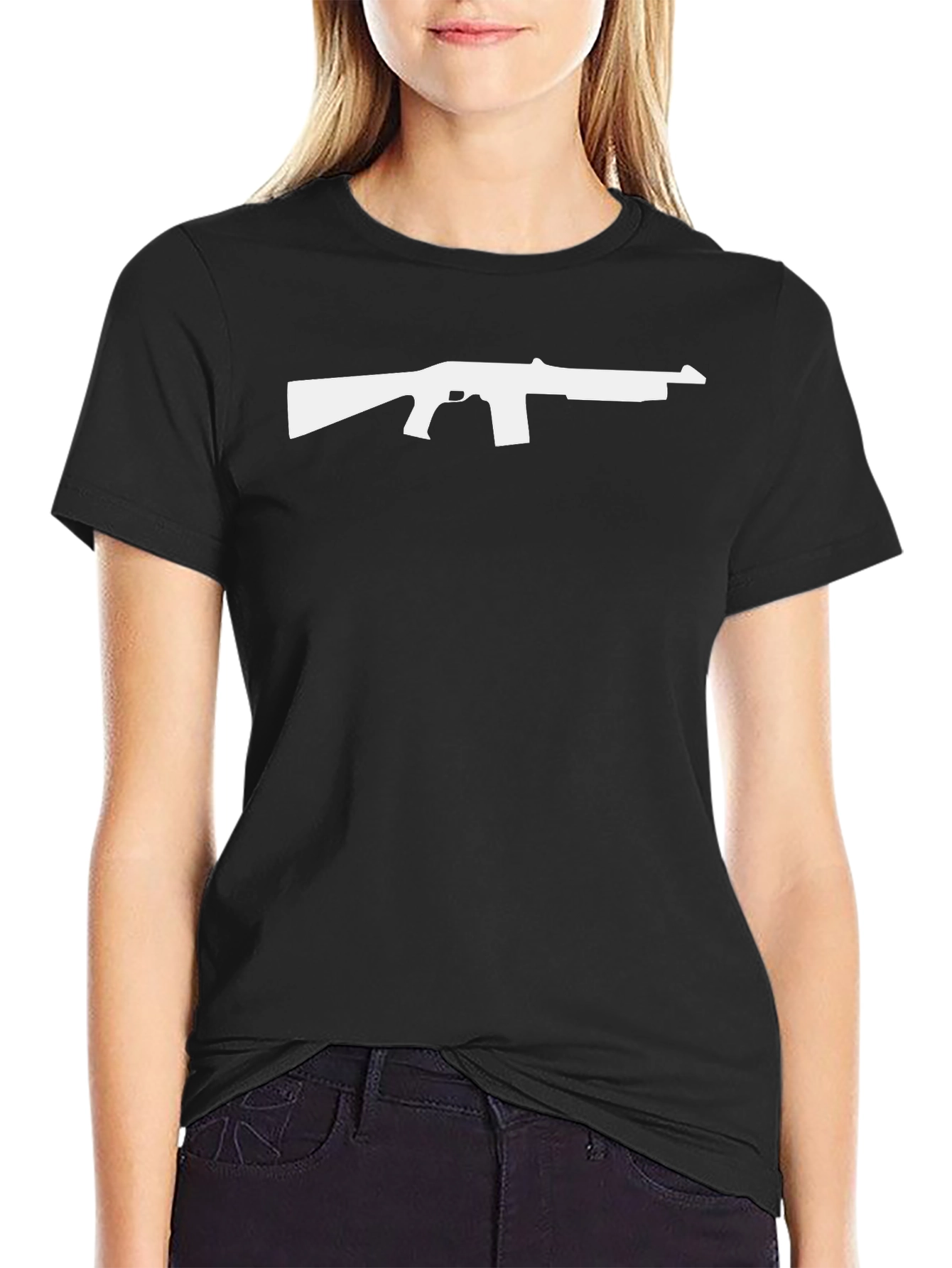 Gun Silhouette Graphic Tee - Bold Design Classic Fit