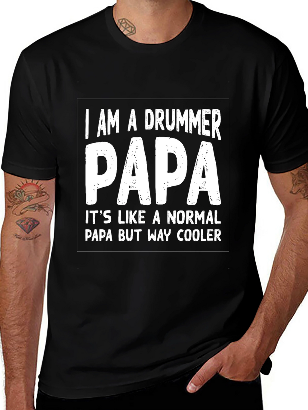 Drummer Papa T-Shirt - Cool Dad Gift