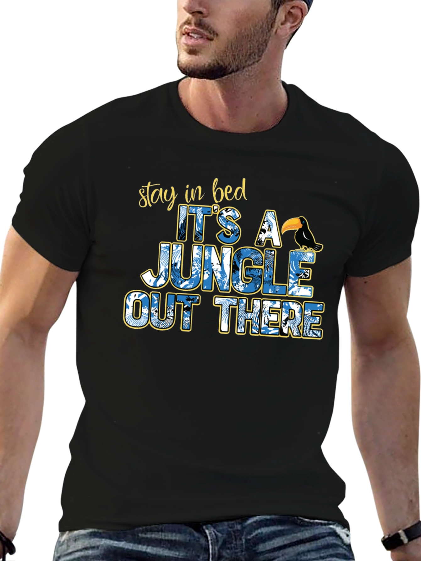 Jungle Out There T-Shirt Funny Stay in Bed Tee