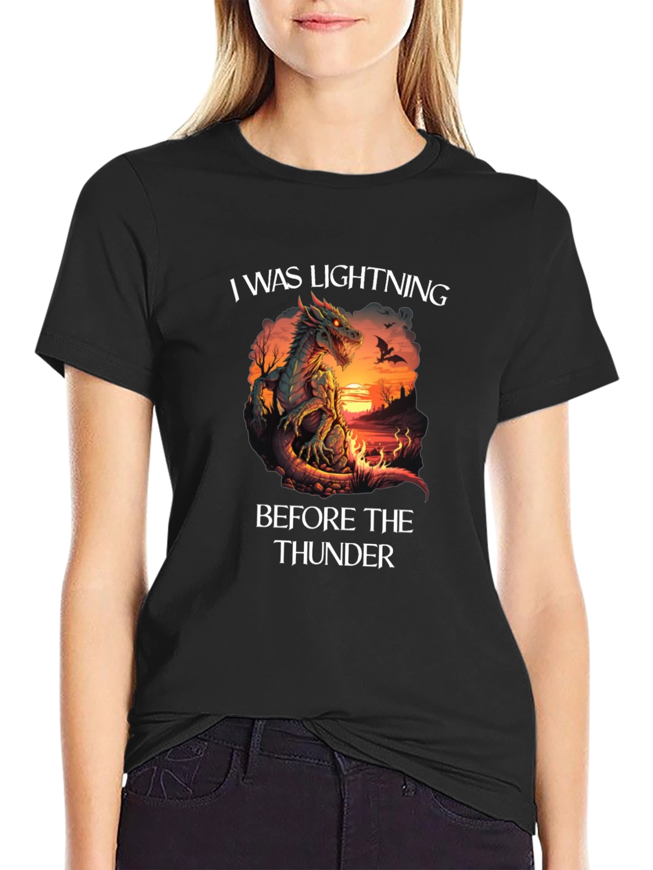 Dragon T-Shirt - I Was Lightning Before The Thunder Graphic Tee