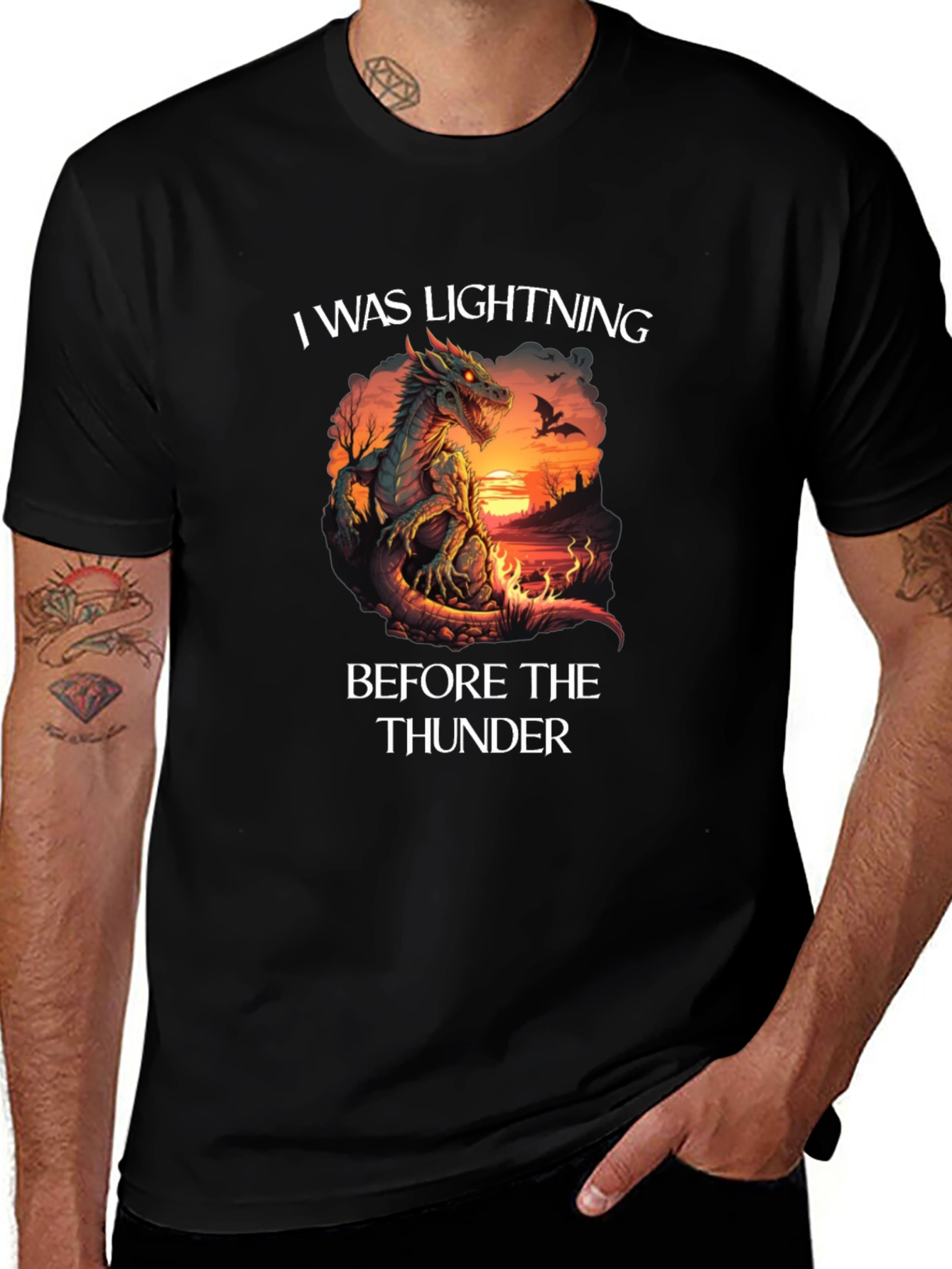 Dragon T-Shirt - I Was Lightning Before The Thunder Graphic Tee