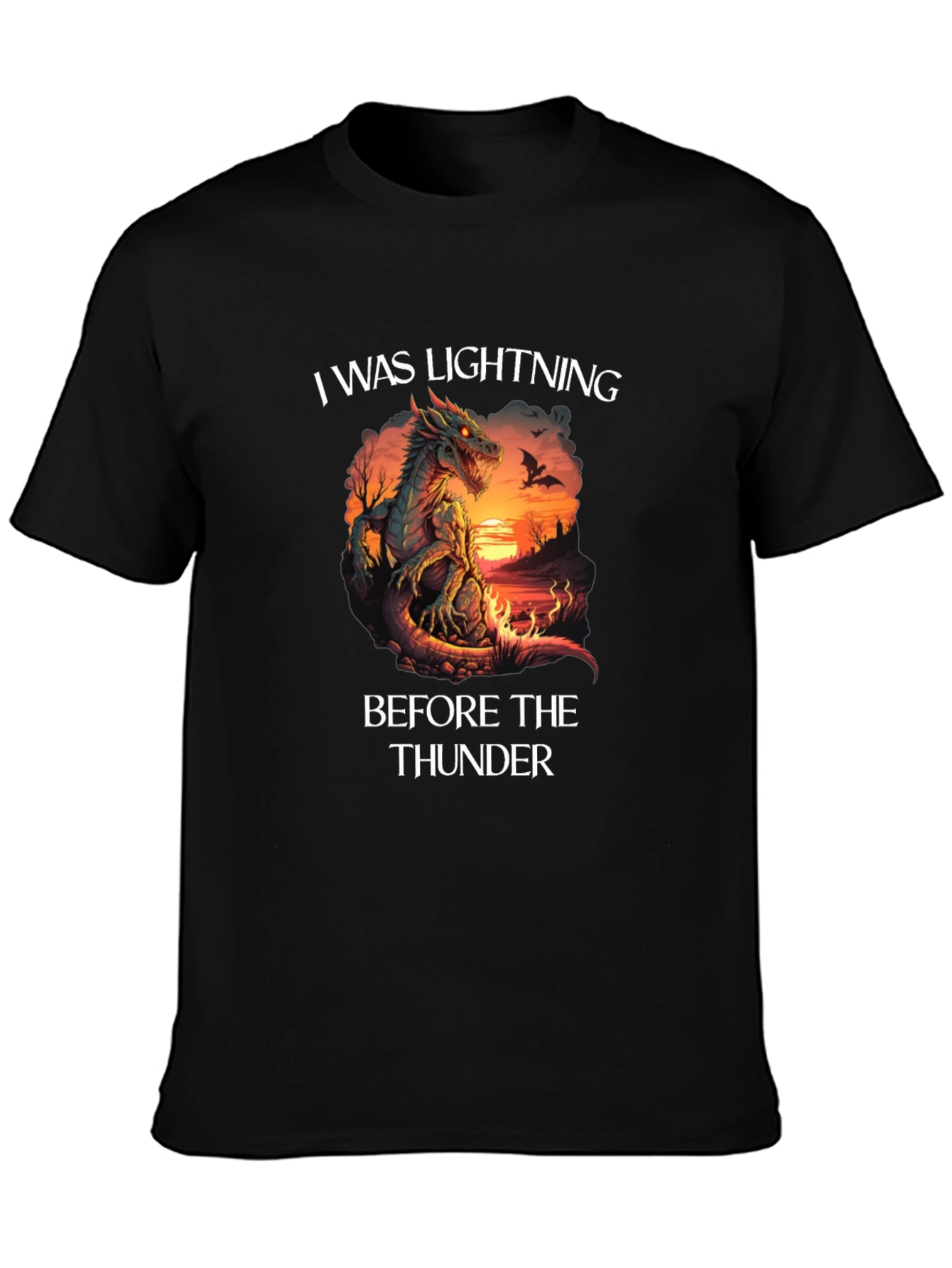 Dragon T-Shirt - I Was Lightning Before The Thunder Graphic Tee
