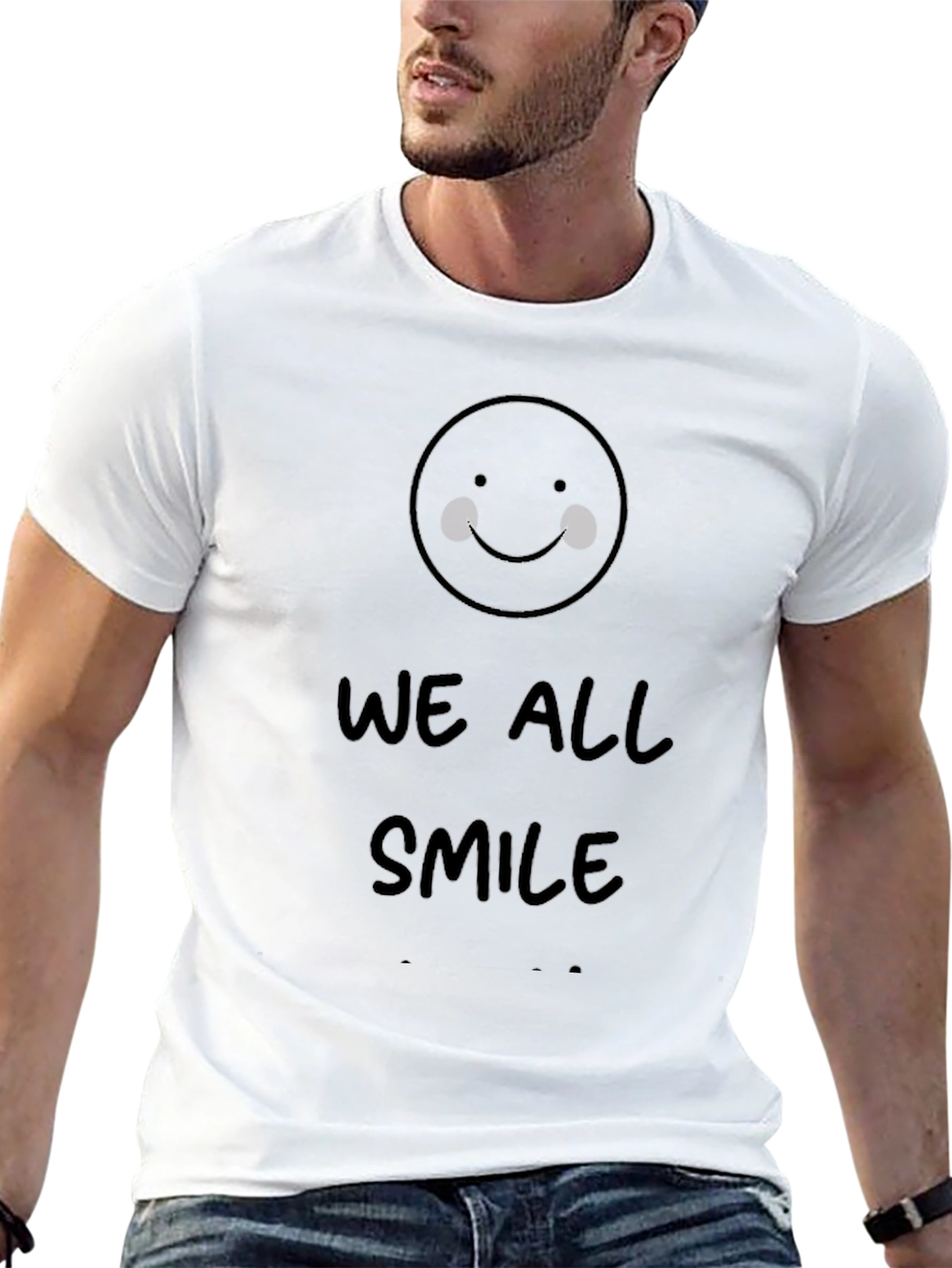 We All Smile Black Graphic Tee