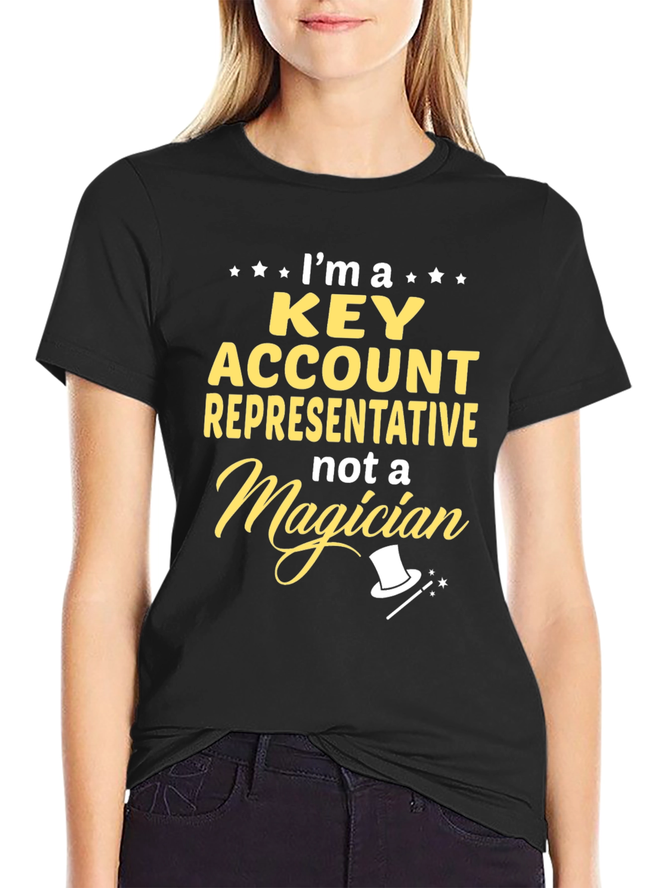 Key Account Representative Not A Magician Black T-Shirt