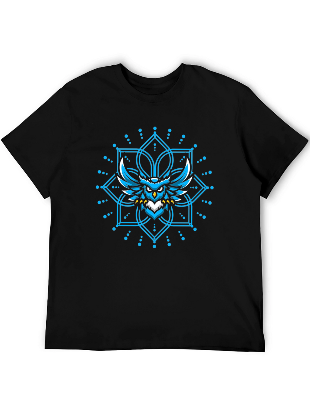 Blue Owl Graphic Print Crew Neck T-Shirt
