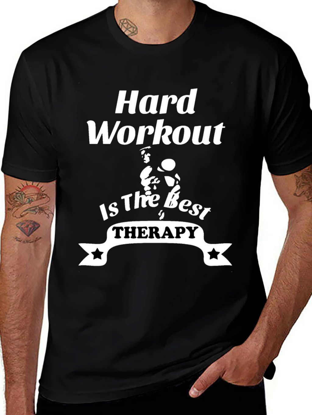Hard Workout Therapy T-Shirt - Black