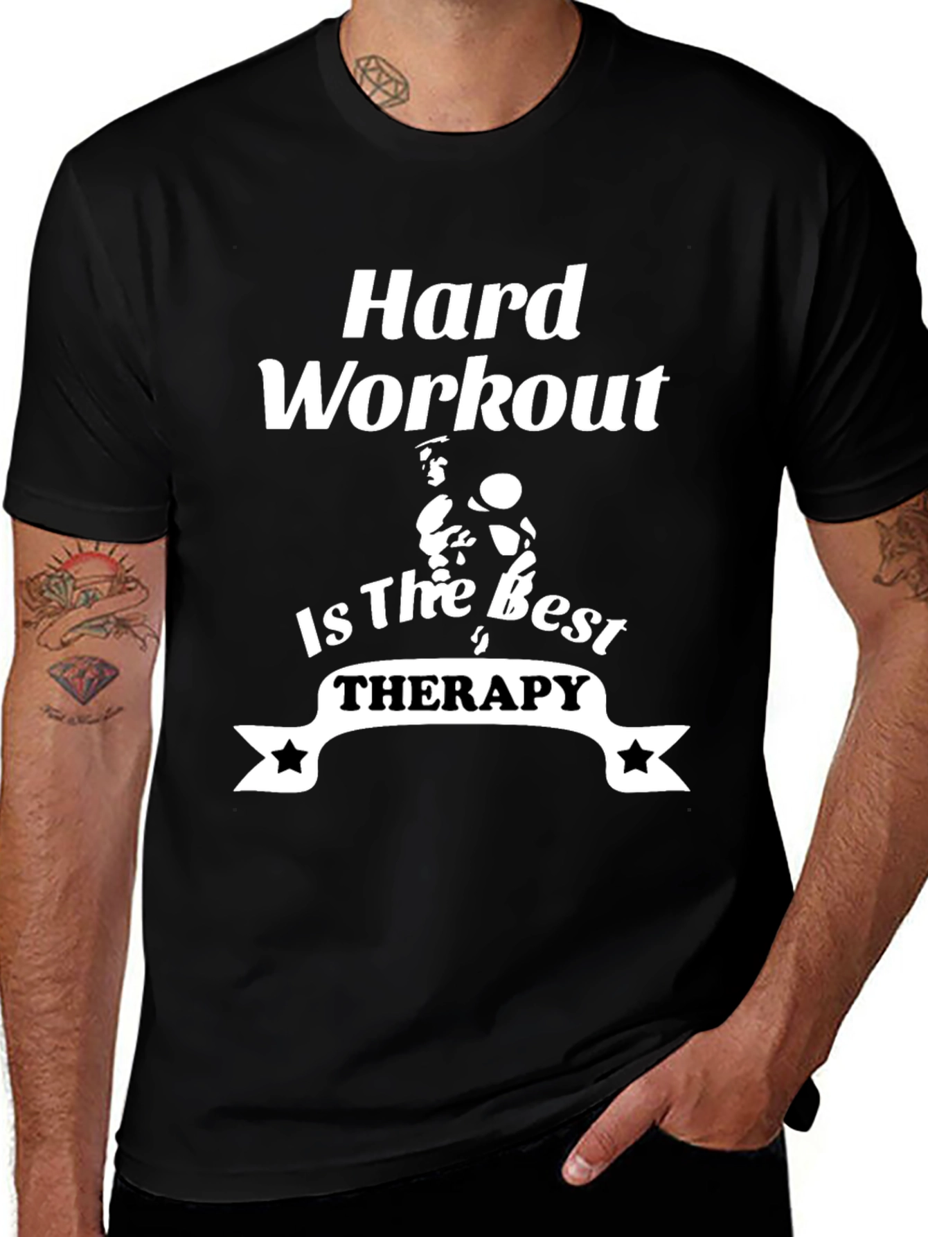 Hard Workout Therapy T-Shirt - Black