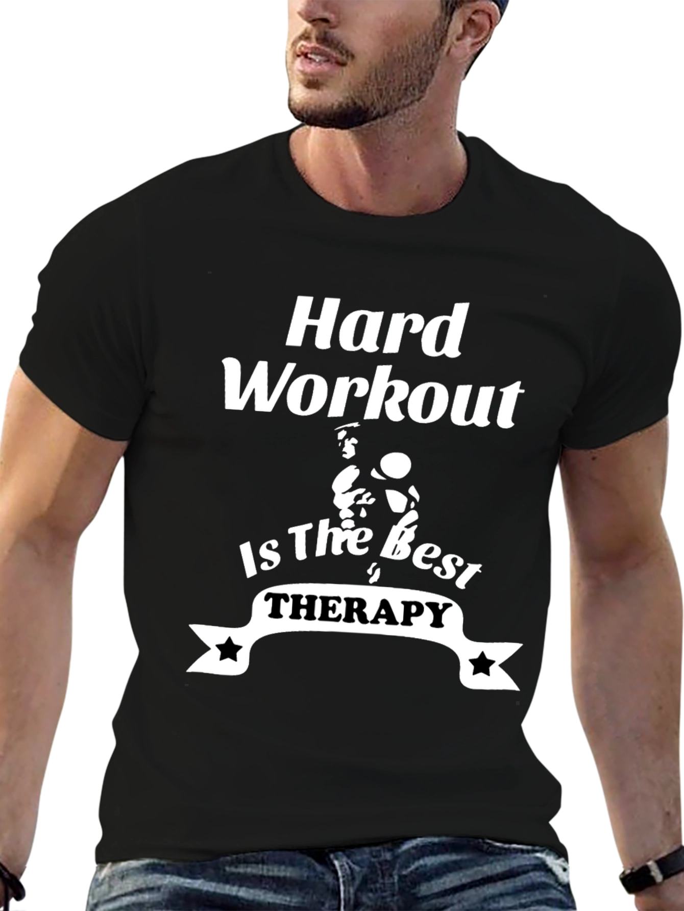 Hard Workout Therapy T-Shirt - Black