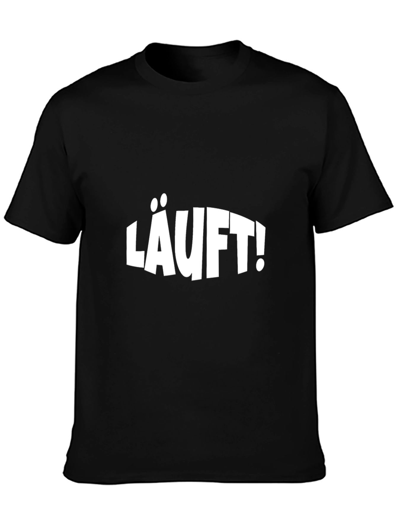 LÄUFT! Black Graphic Tee - German Phrase