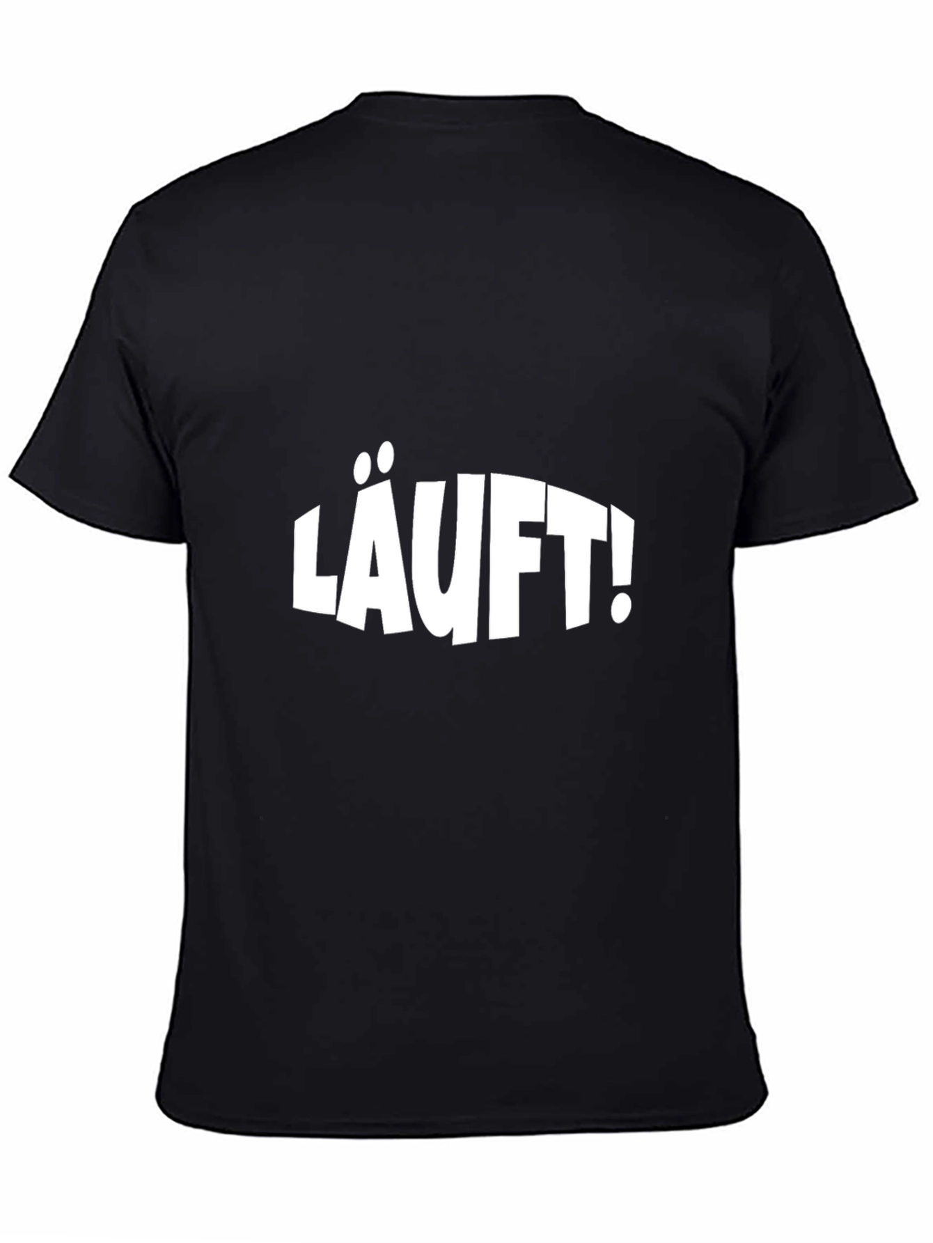 LÄUFT! Black Graphic Tee - German Phrase