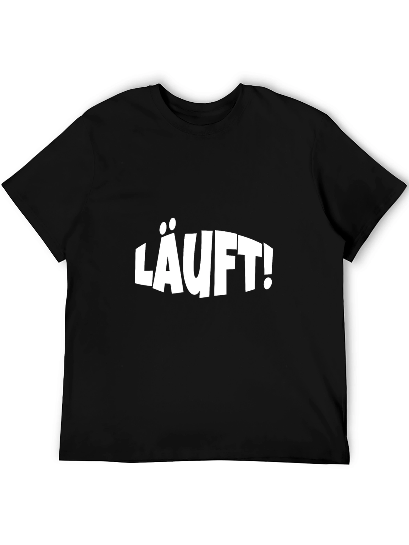 LÄUFT! Black Graphic Tee - German Phrase