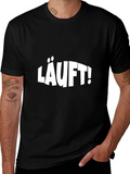 LÄUFT! Black Graphic Tee - German Phrase