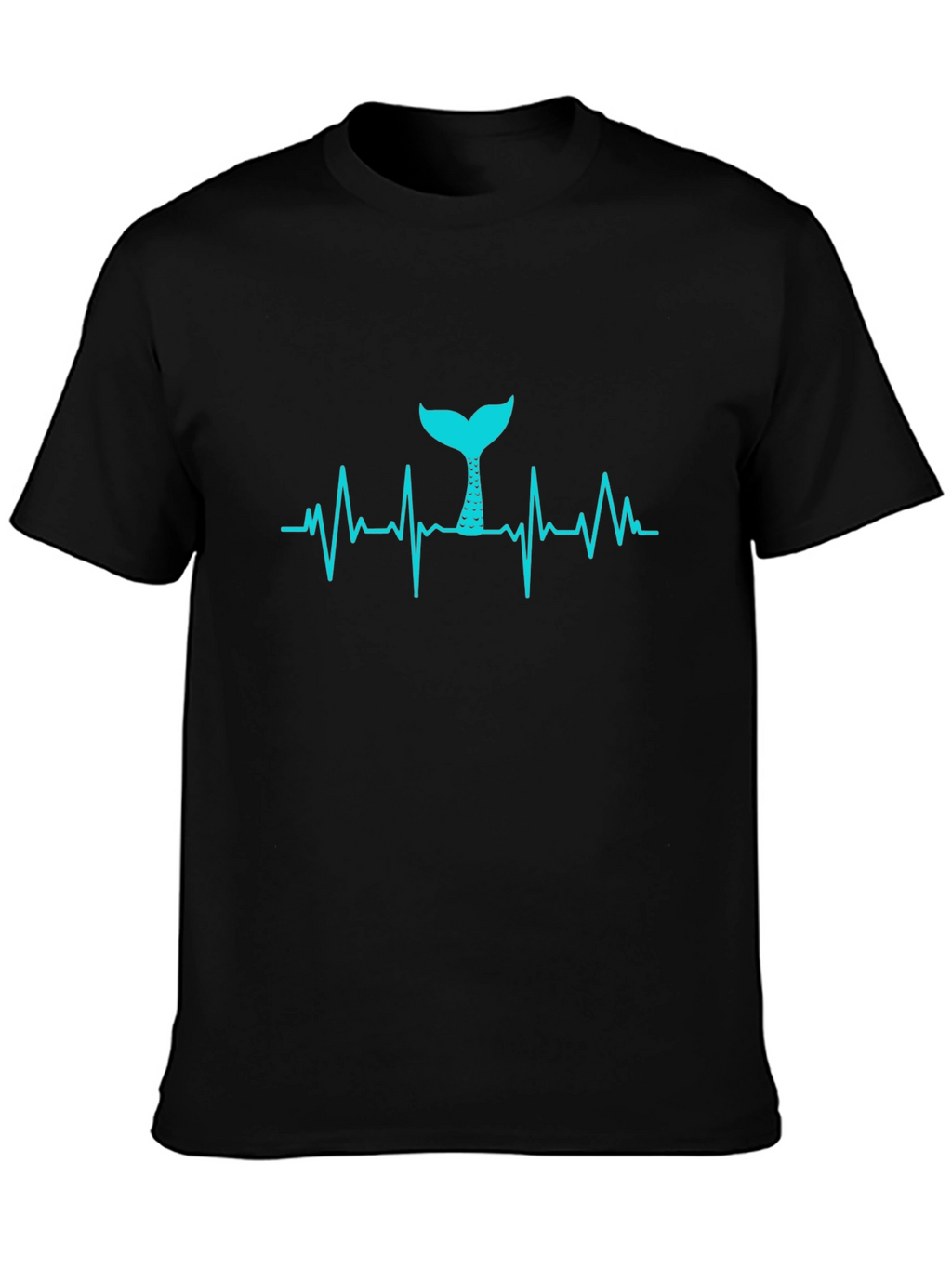 Mermaid Heartbeat T-Shirt - Black Tee