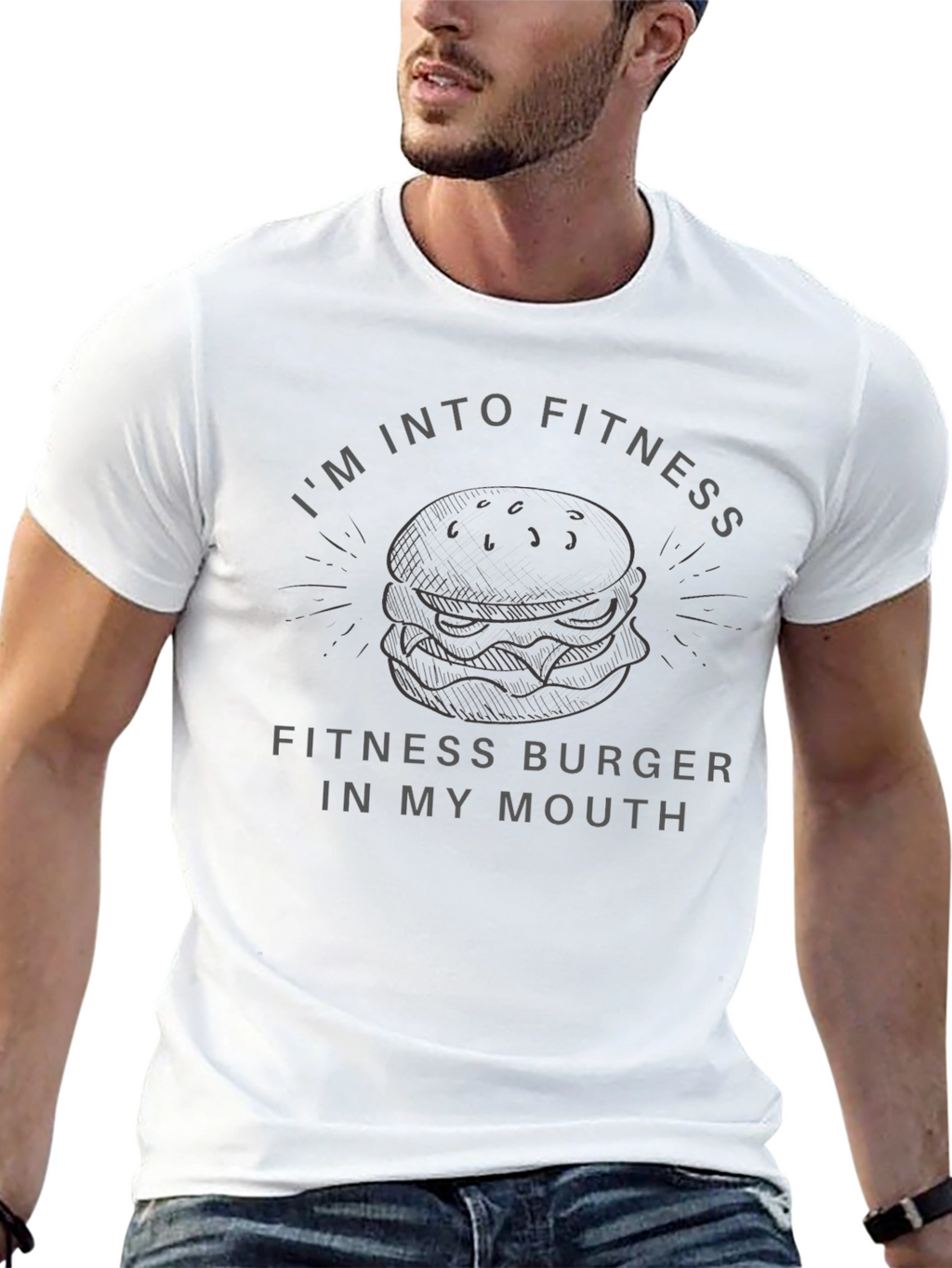 Fitness Burger Graphic T-Shirt - Black Humor