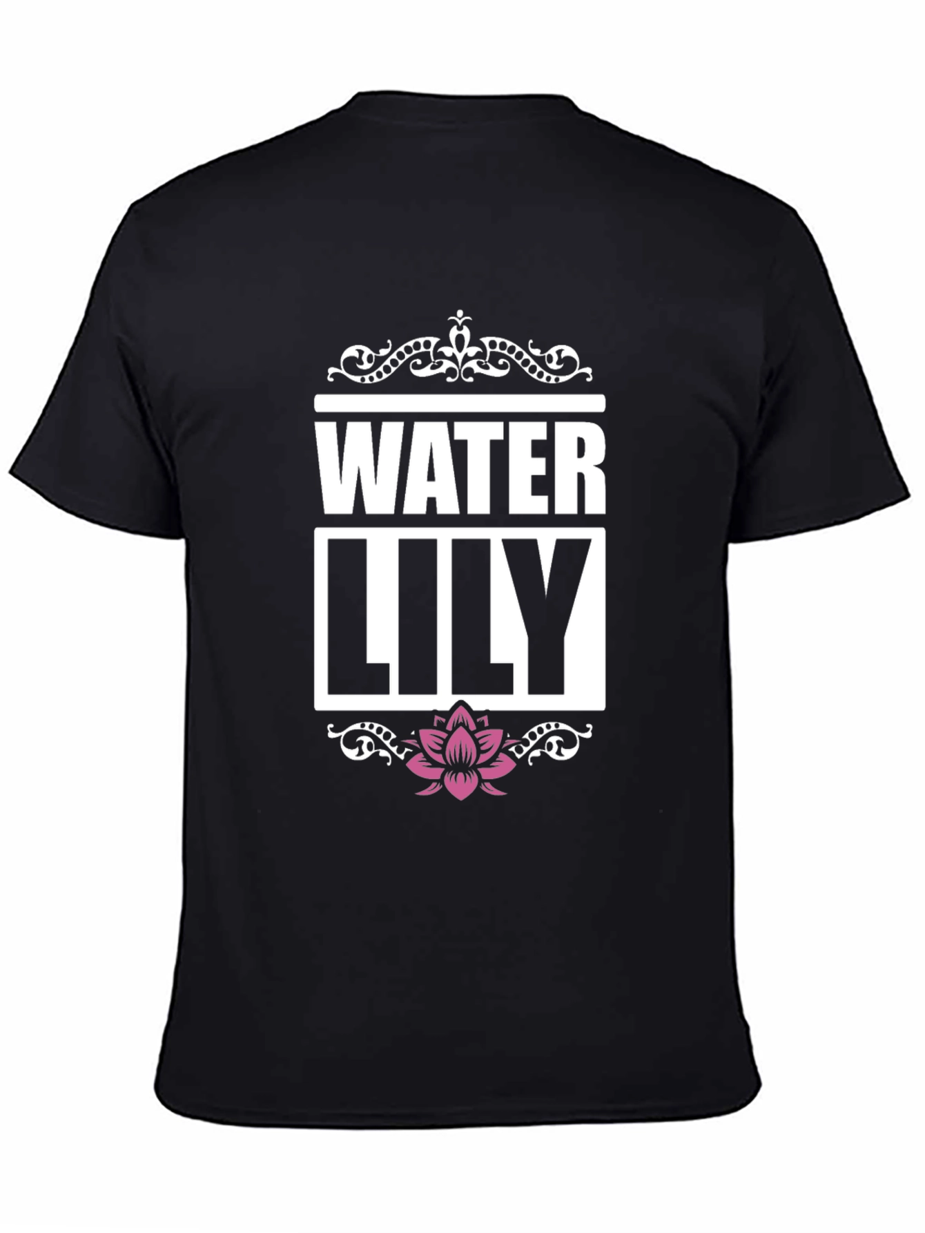 Water Lily Graphic Tee - Mens Black T-Shirt