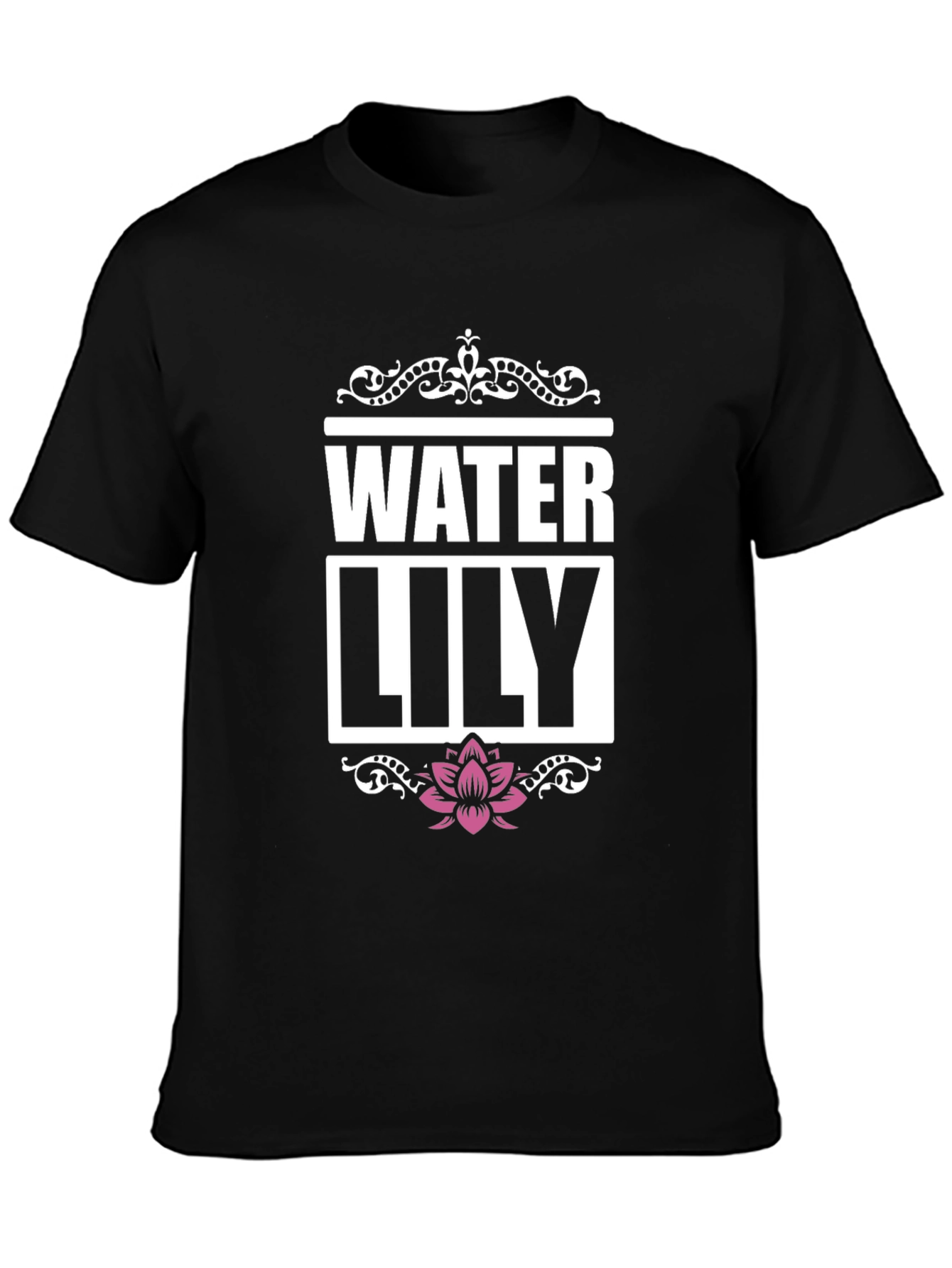 Water Lily Graphic Tee - Mens Black T-Shirt