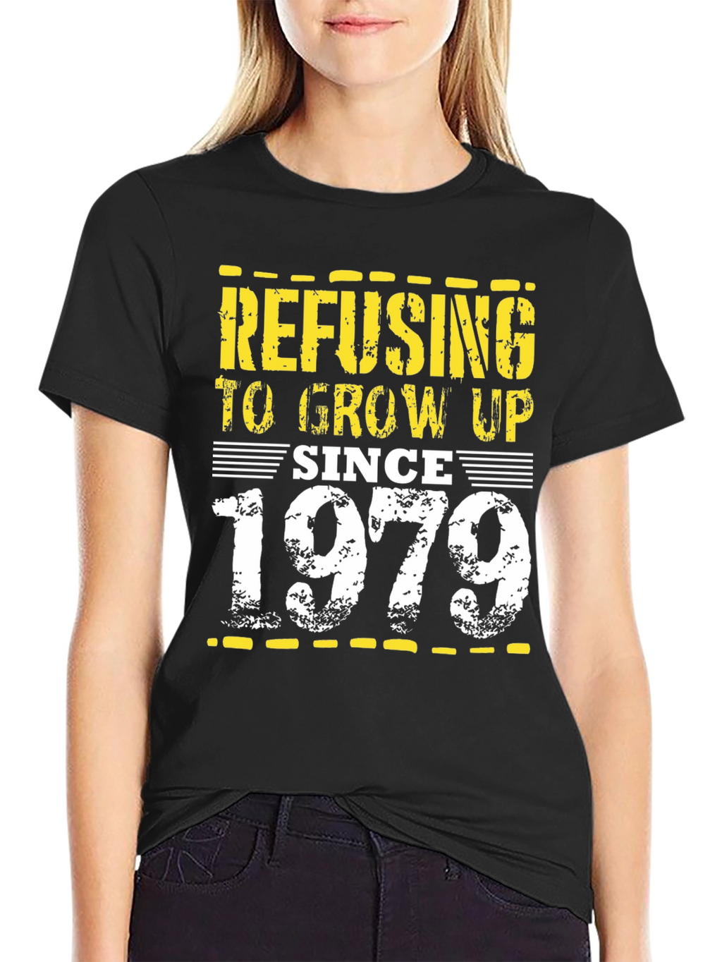Refusing To Grow Up Since 1979 Black Tee