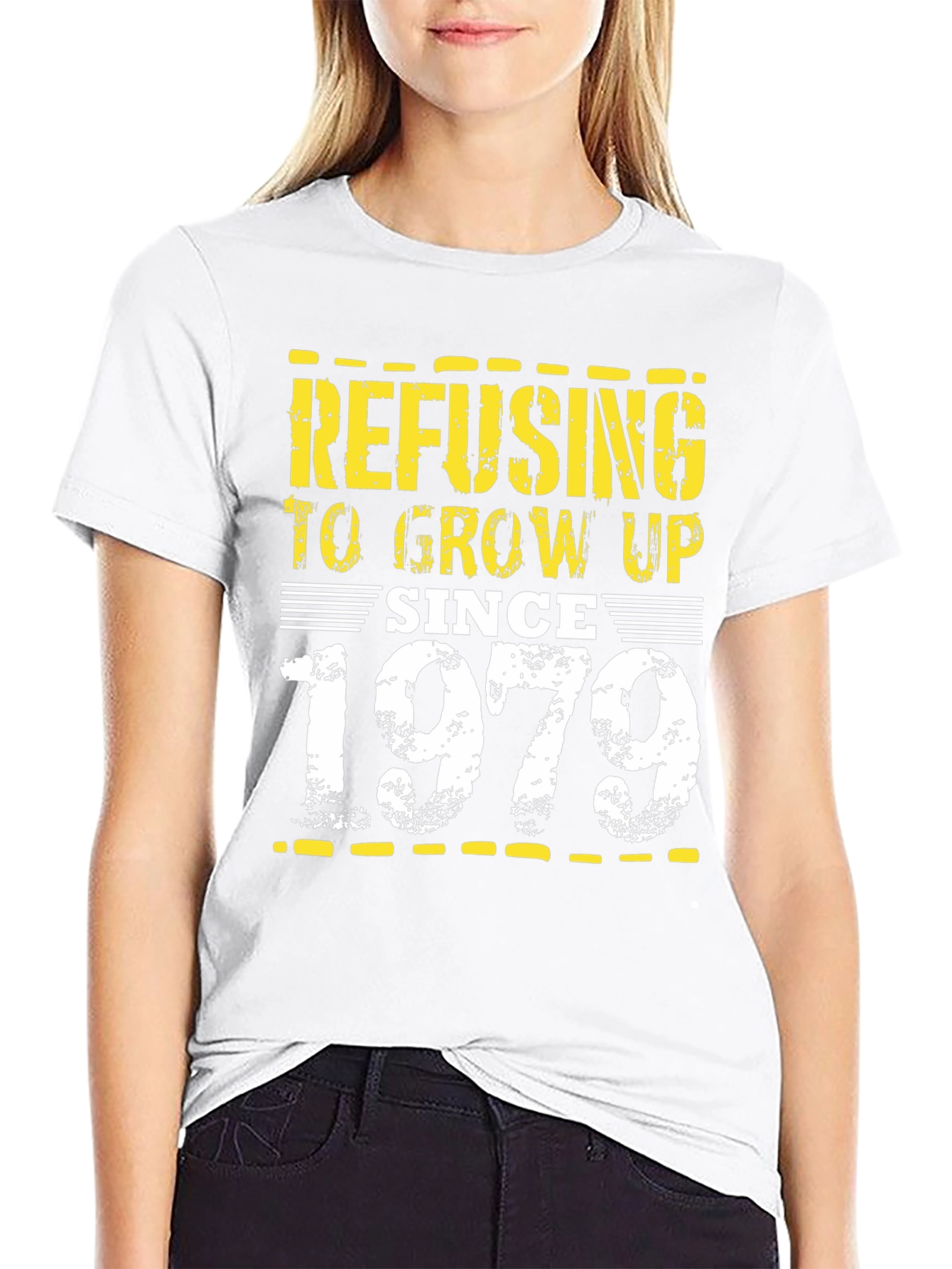 Refusing To Grow Up Since 1979 Black Tee