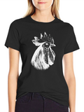 Rooster Graphic Black T-Shirt - Bold Farm Style