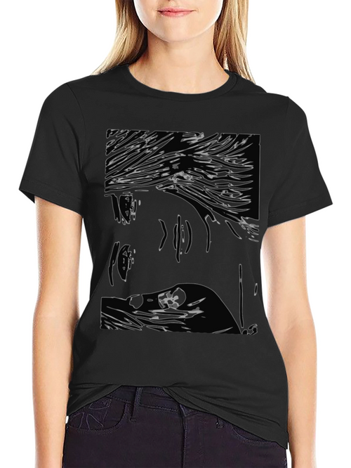 Abstract Art Tee: Black Graphic Print T-Shirt