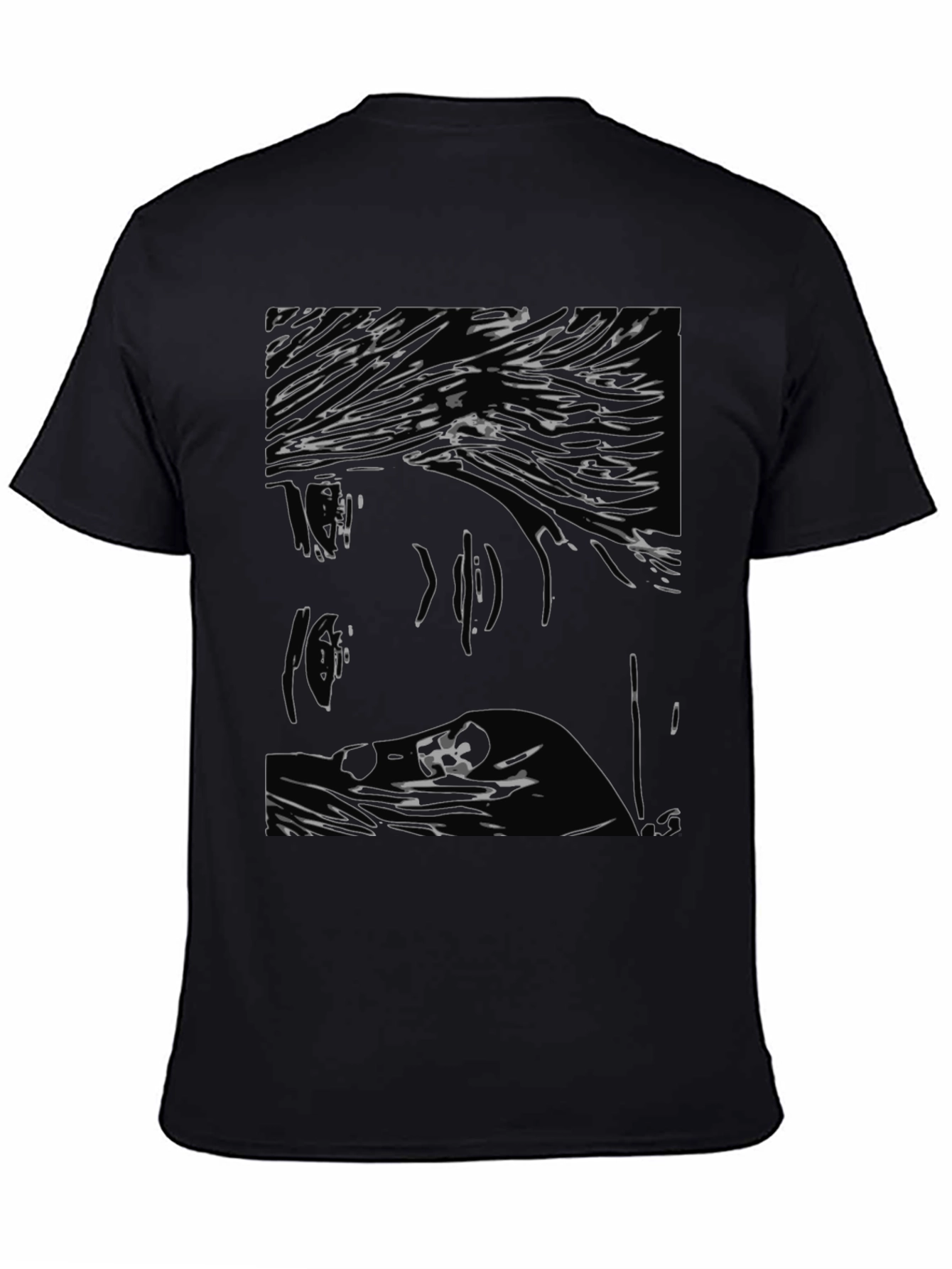 Abstract Art Tee: Black Graphic Print T-Shirt