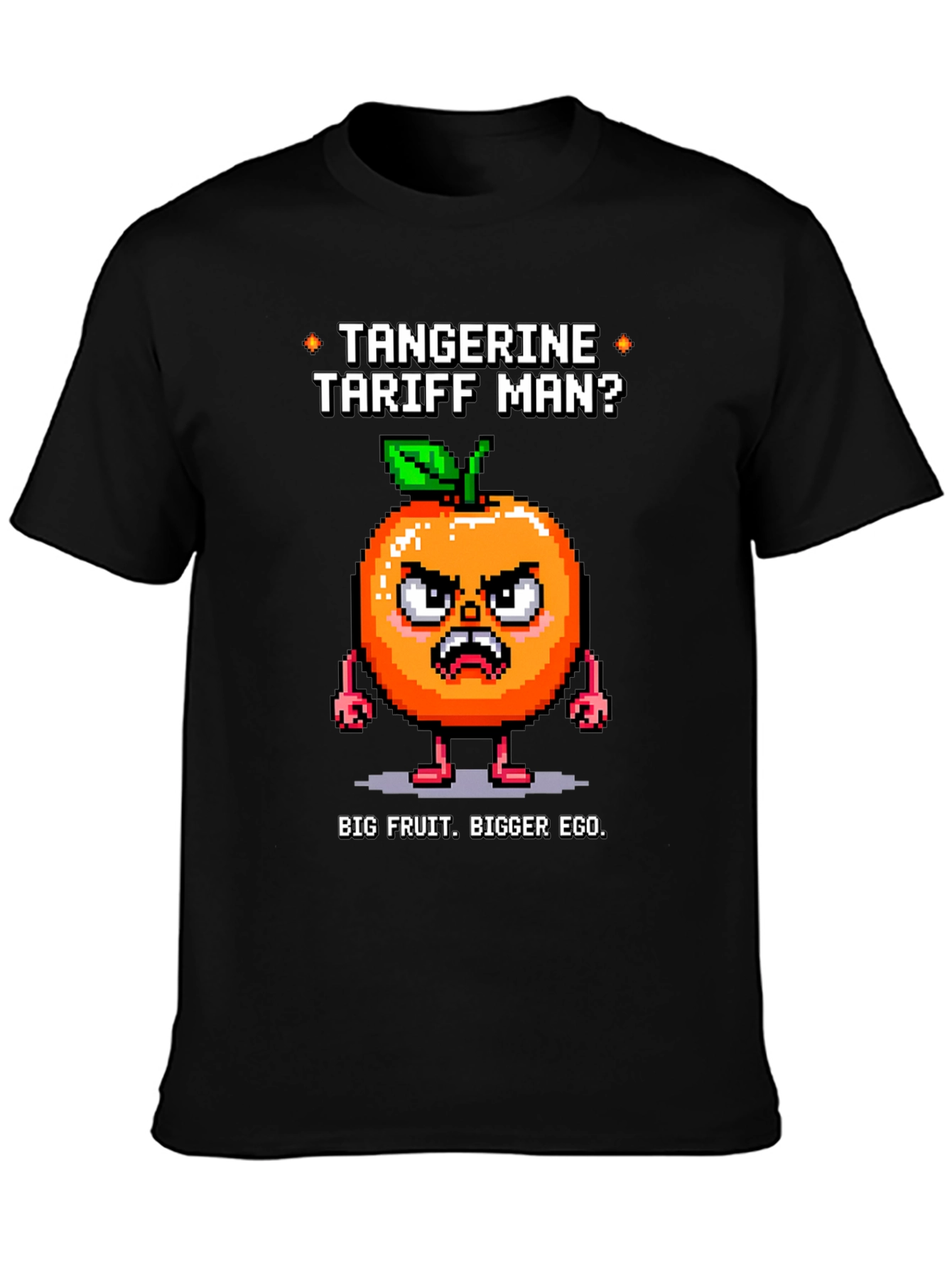 Tangerine Tariff Man Black T-Shirt