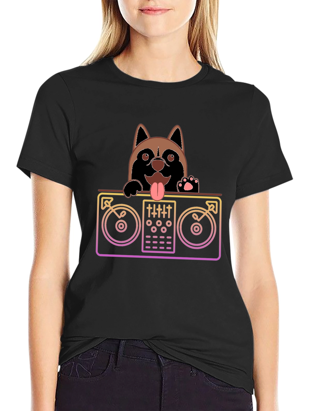 DJ Dog Black T-Shirt - Mix Master Pup