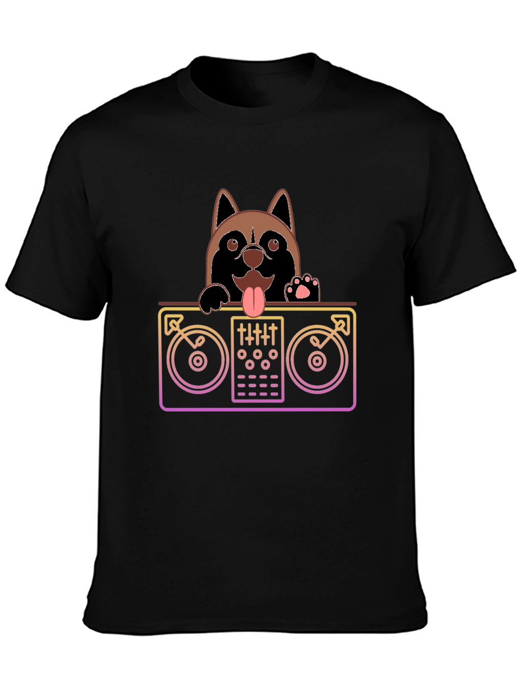 DJ Dog Black T-Shirt - Mix Master Pup
