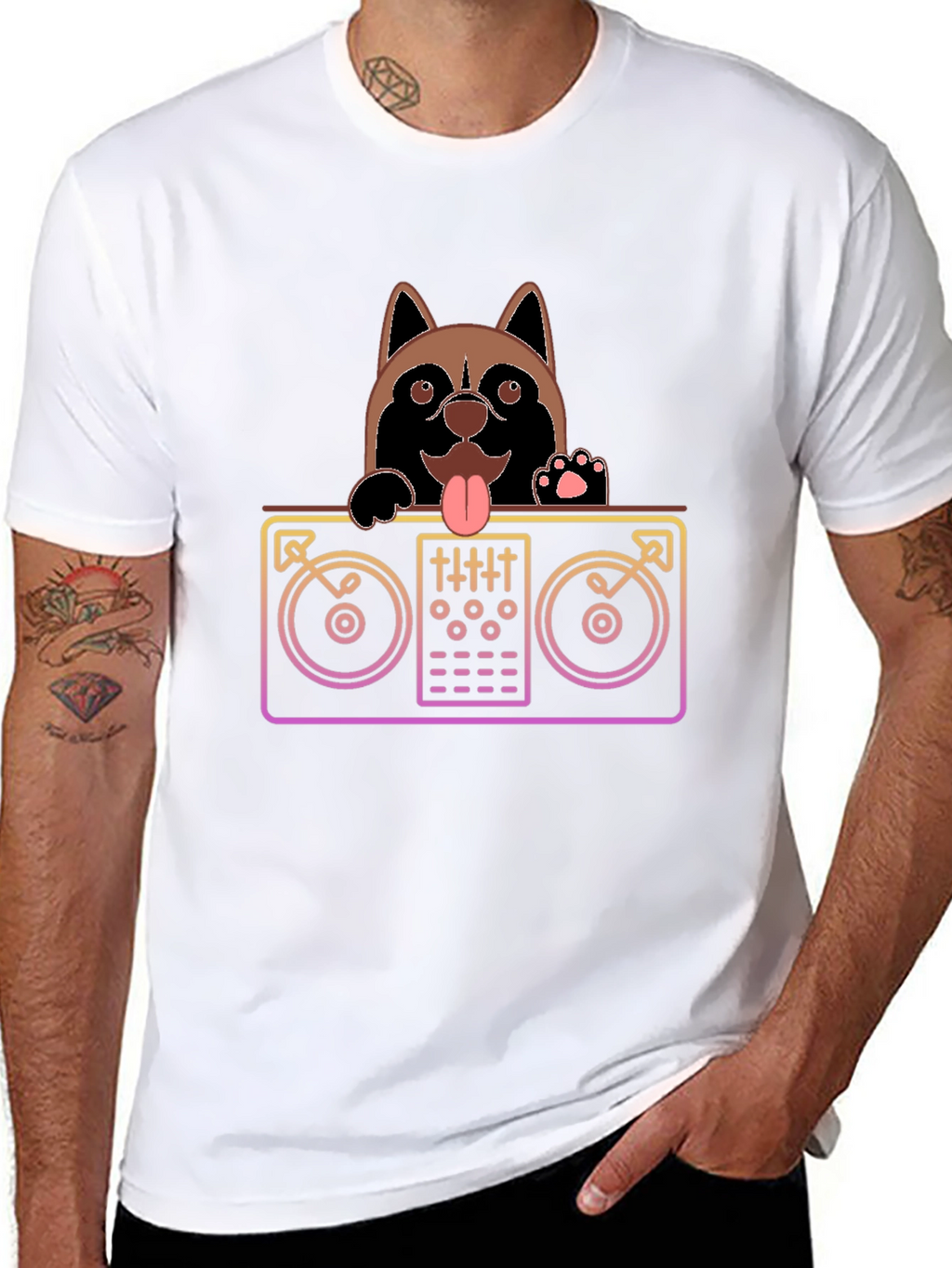 DJ Dog Black T-Shirt - Mix Master Pup