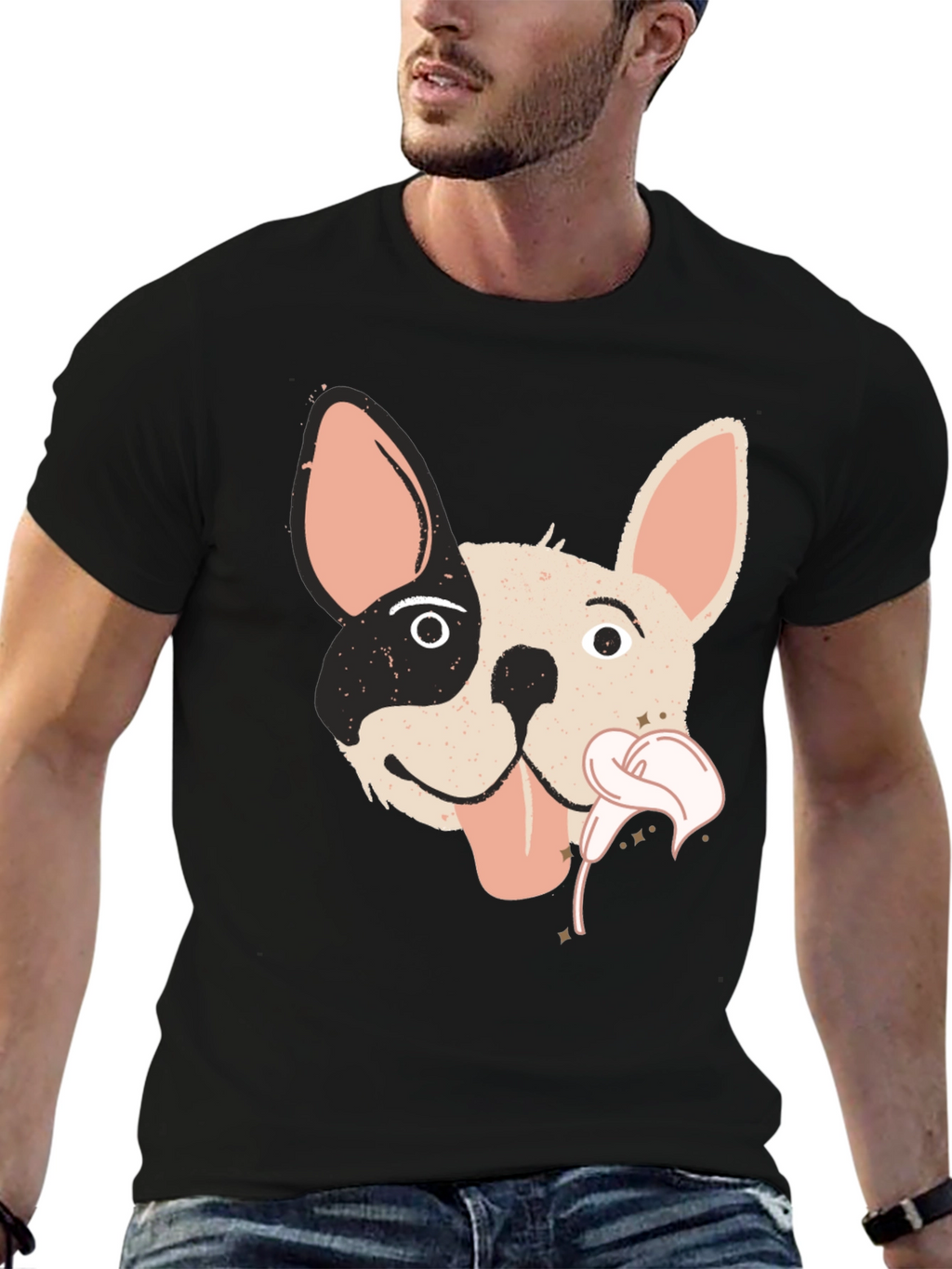 Dog Graphic Tee - Funky Frenchie T-Shirt