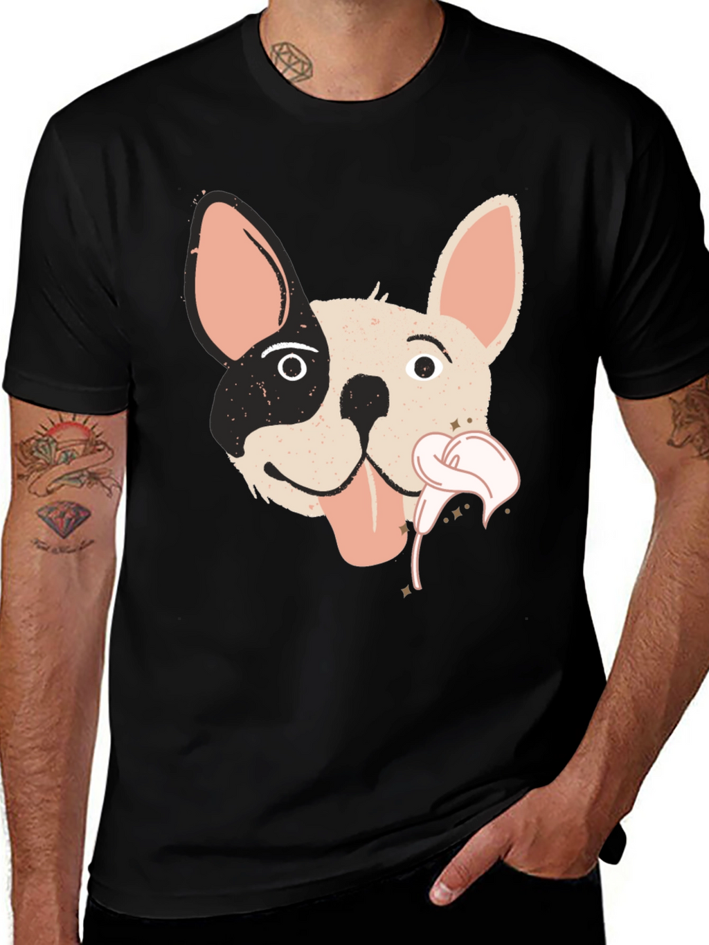 Dog Graphic Tee - Funky Frenchie T-Shirt