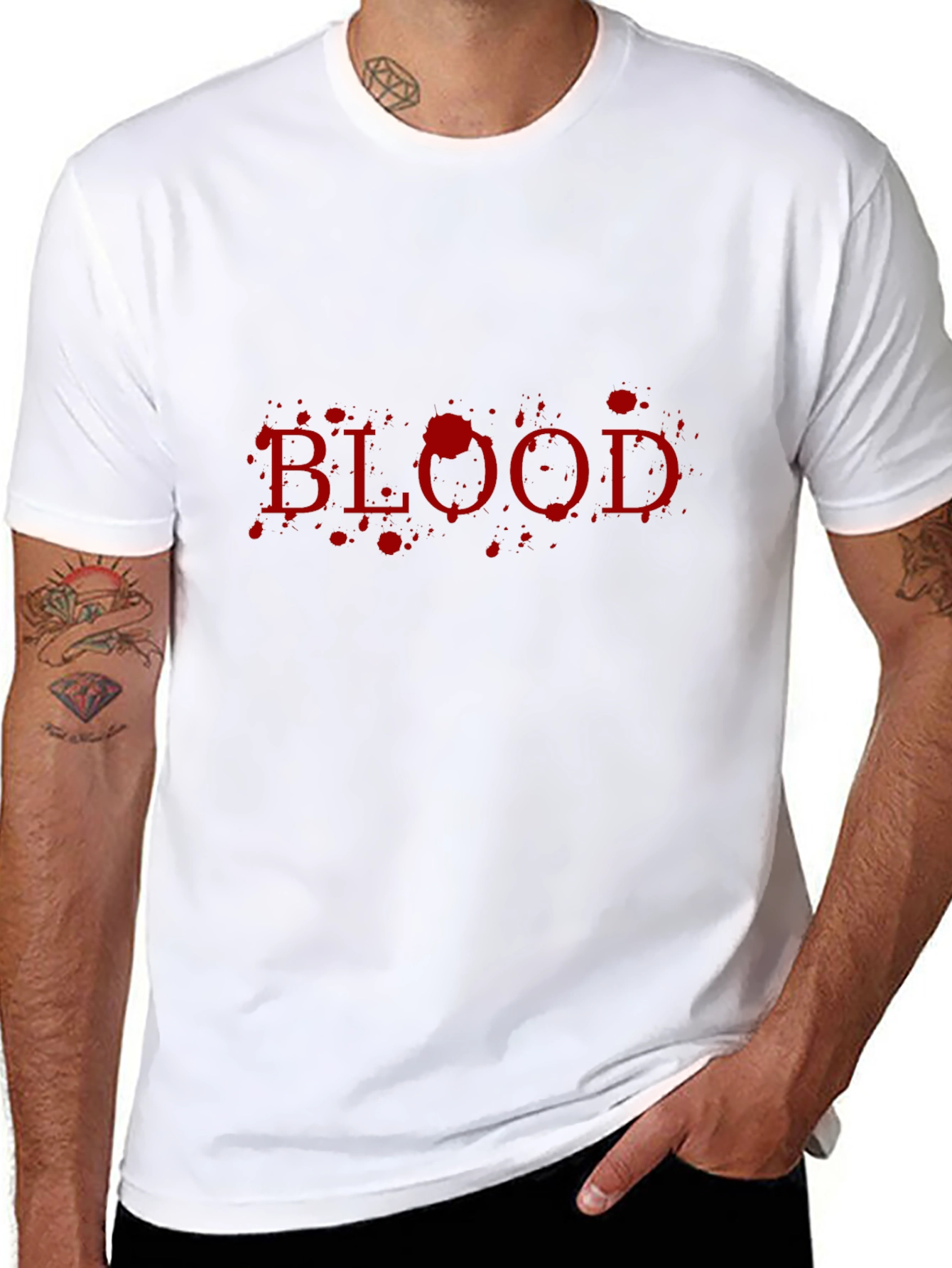 Blood Splatter Graphic T-Shirt - Mens Black Tee