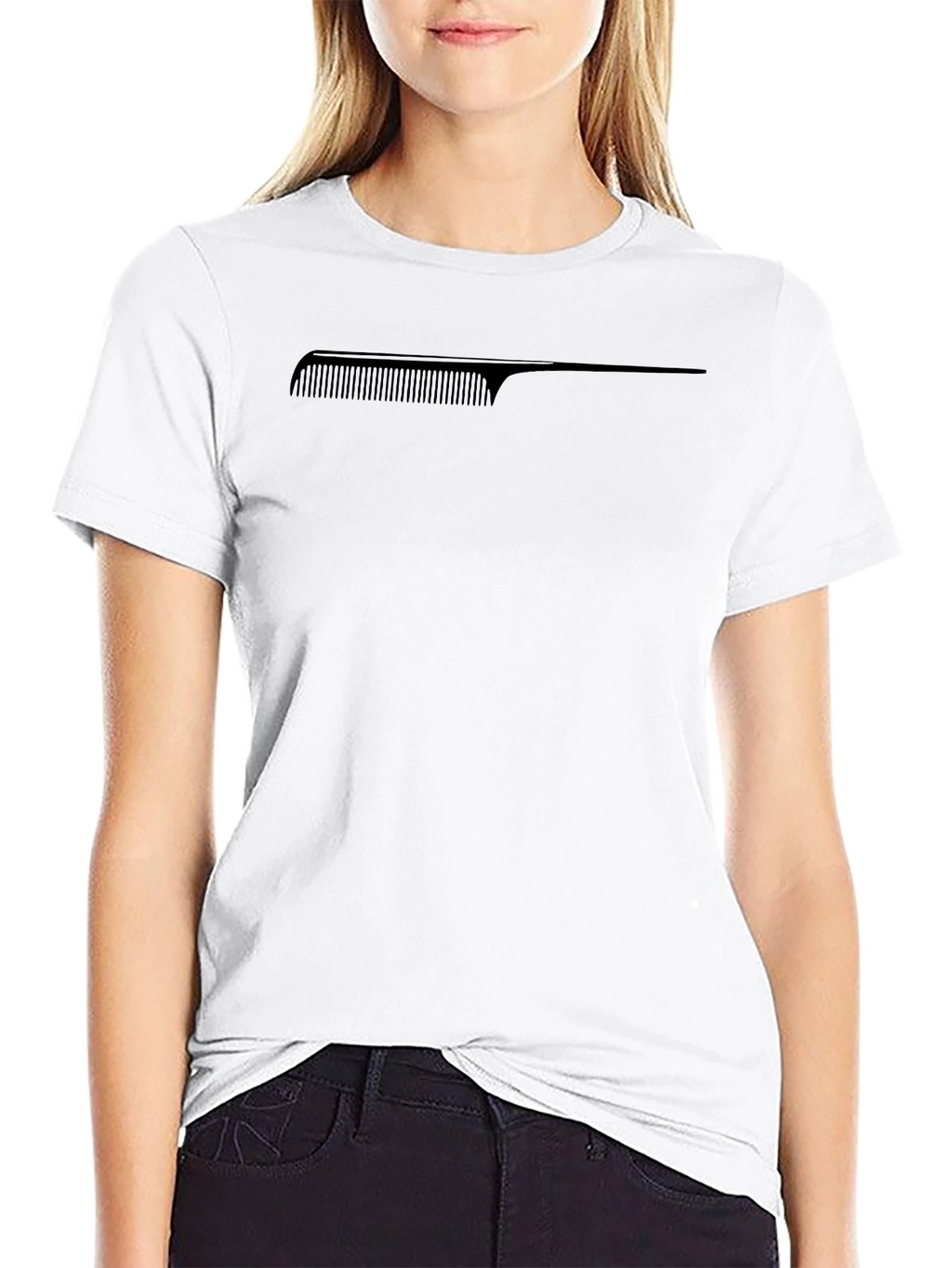 Comb Graphic Tee - Stylish Black T-Shirt