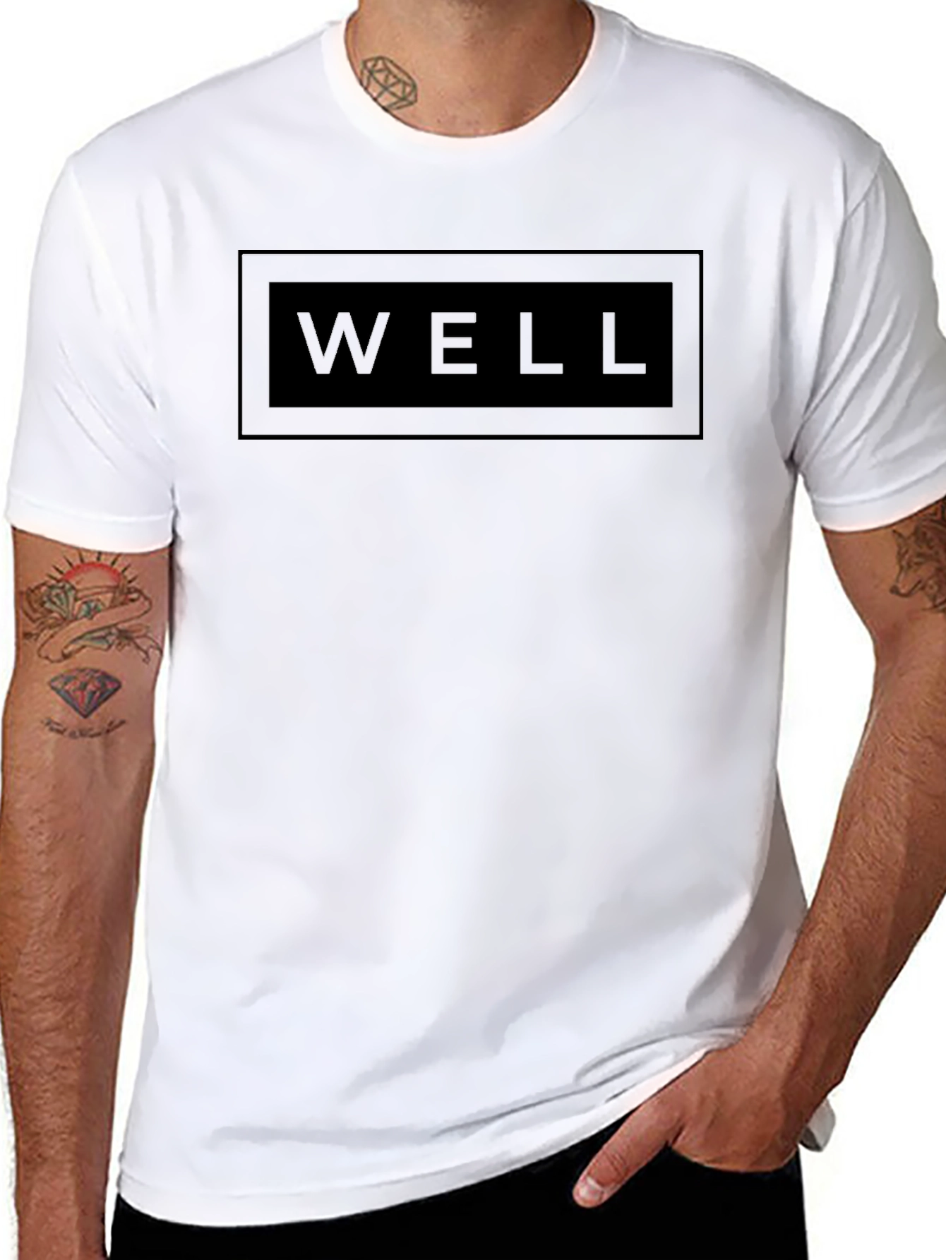 Mens Black Graphic T-Shirt - WELL Design