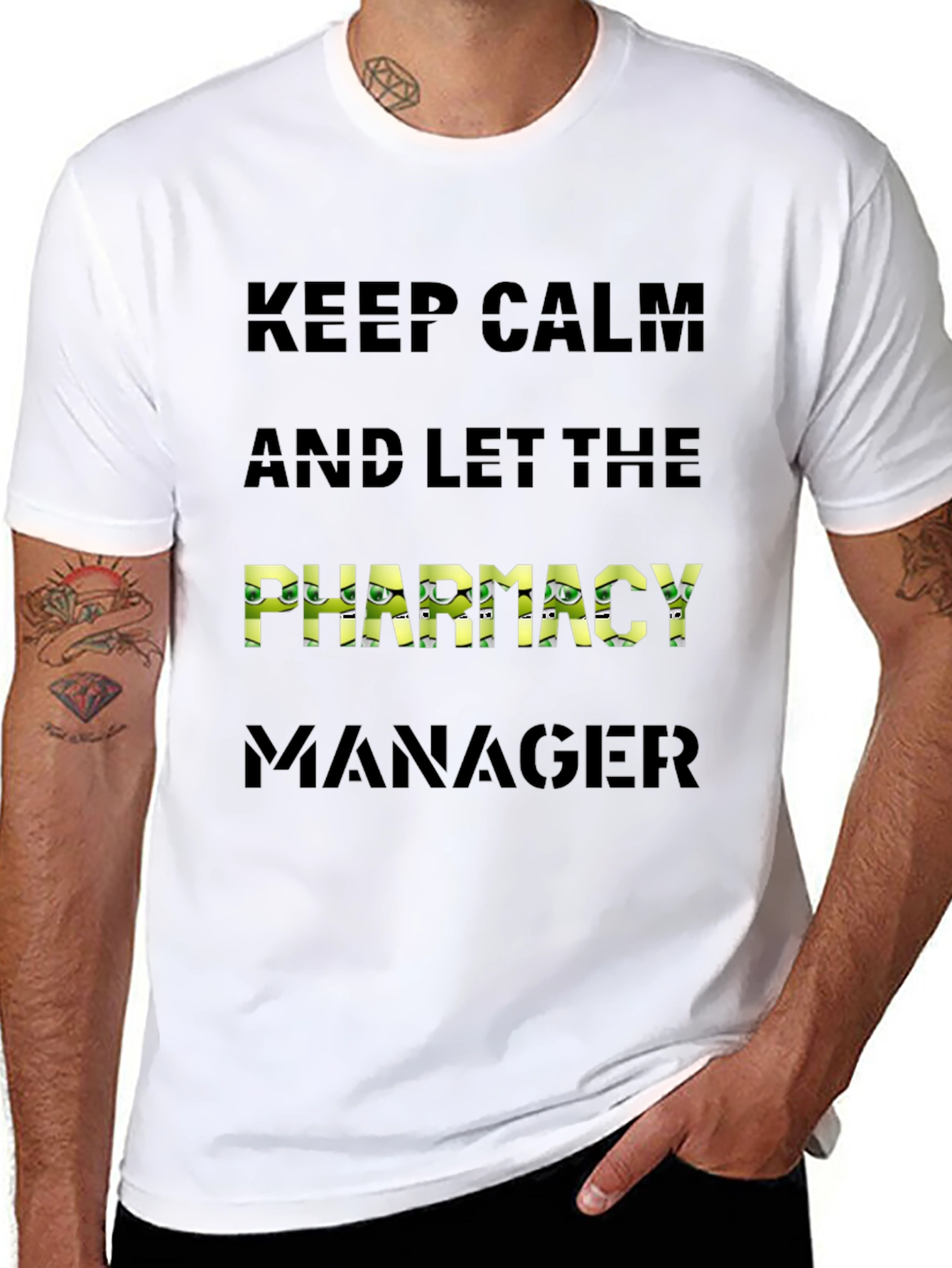 Keep Calm Pharmacy Manager Black T-Shirt