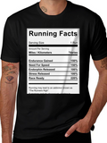 Running Facts Nutrition Label Black T-Shirt