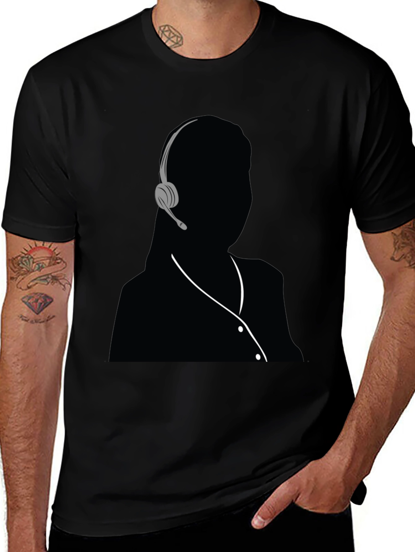 Headset Silhouette Graphic T-Shirt