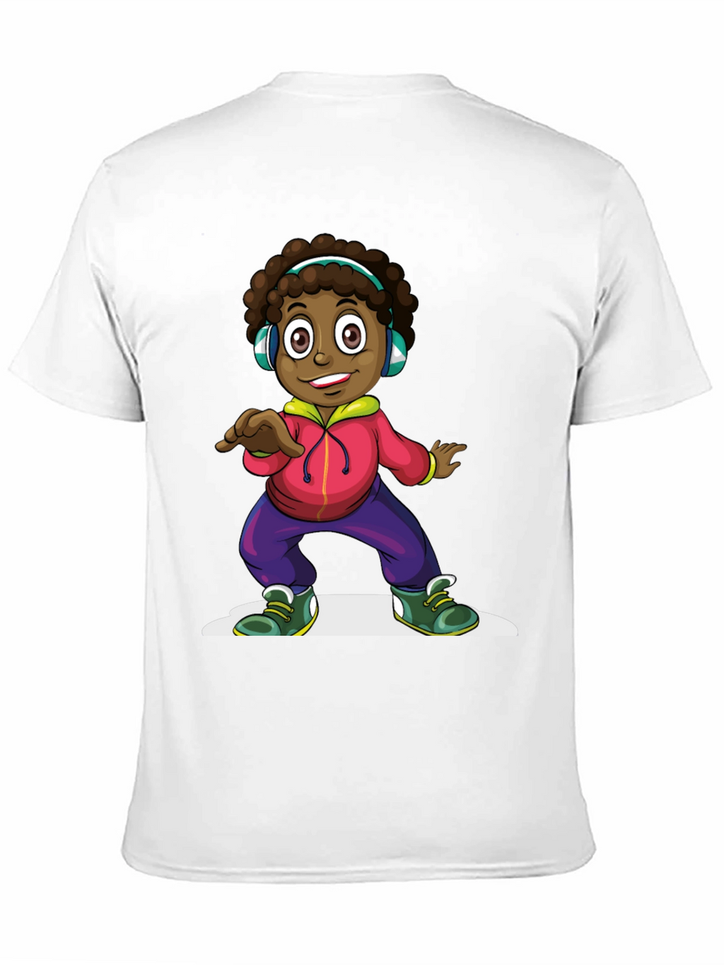 Cartoon Kid Dancing Black T-Shirt
