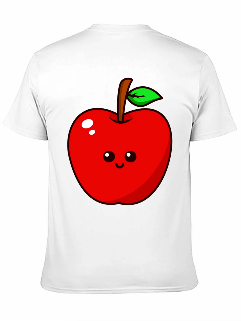 Cute Apple Graphic Tee - Black Cotton T-Shirt